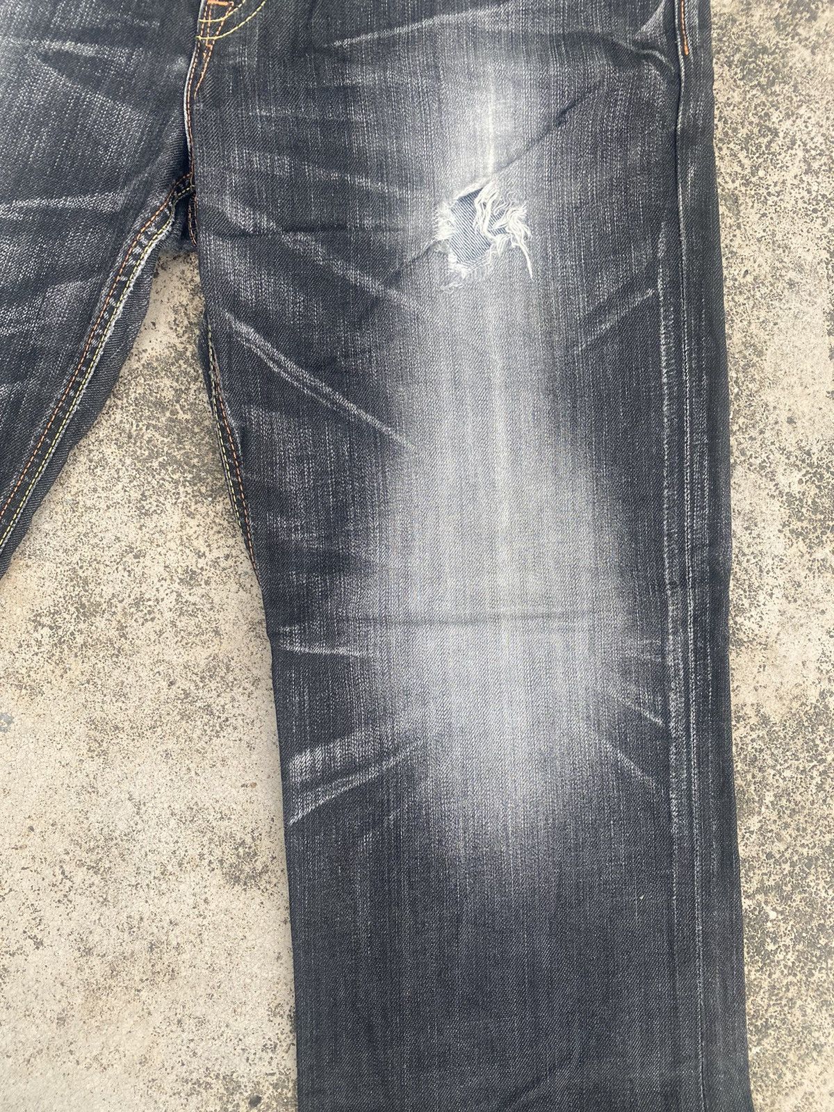 Edwin × Vintage Flare Jeans Vintage y2k Edwin Distress Clawmark Bootcut Size US 35 - 6 Thumbnail