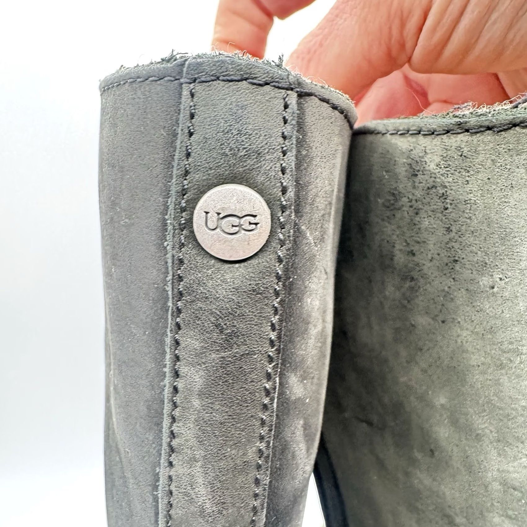 Ugg UGG Australia Junipero Boots Green Size 8 Women’s Tall Knee High Leather Suede Shearling Lined Zipper Flat Heel Riding Style Boots Womens Size US 8 / IT 38 - 4 Thumbnail
