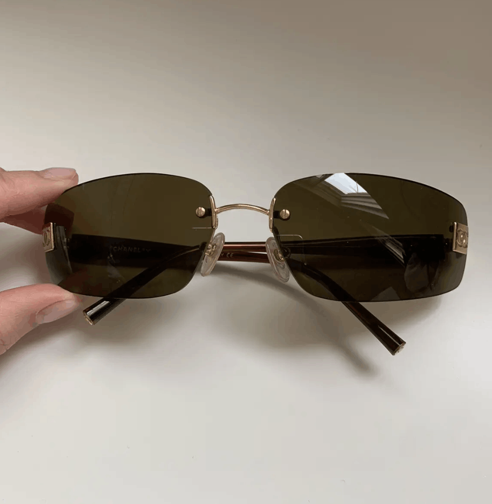 Chanel Chanel Sunglasses 4018 Rhinestone CC 4017 Rimless Vintage Size ONE SIZE - 2 Thumbnail