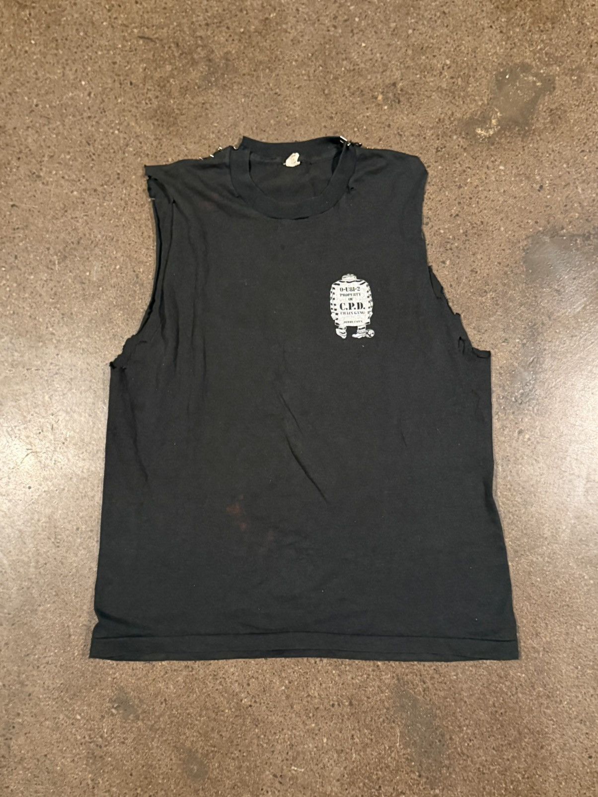 Vintage True vintage 80s chain gang thrashed faded repaired cutoff Size US XL / EU 56 / 4 - 3 Thumbnail