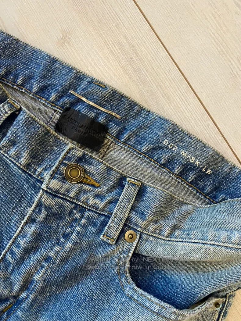 Saint Laurent Paris Saint Laurent Paris Blue ripped skinny jeans Size US 29 - 3 Thumbnail