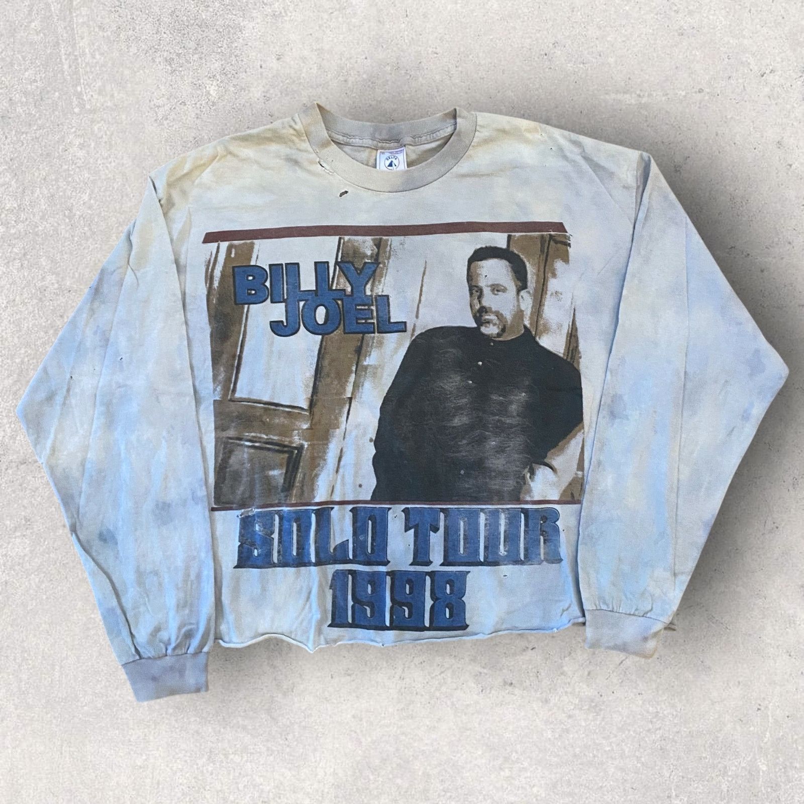 Band Tees Vintage 1988 Billy Joel Tour Distressed Cropped T Shirt Size US XL / EU 56 / 4 - 2 Thumbnail
