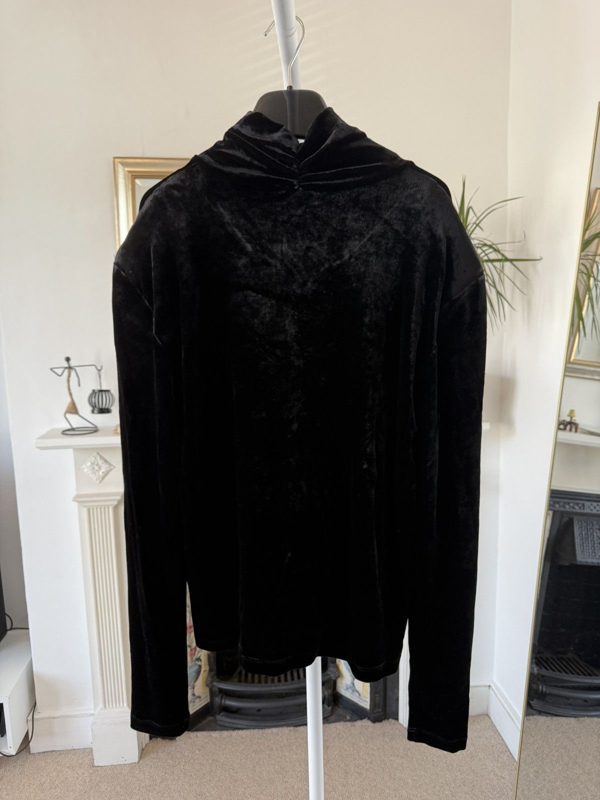 Saint Laurent Paris FW23 Saint Laurent Black Shoulder Padded Velvet Top Size US XL / EU 56 / 4 - 4 Thumbnail