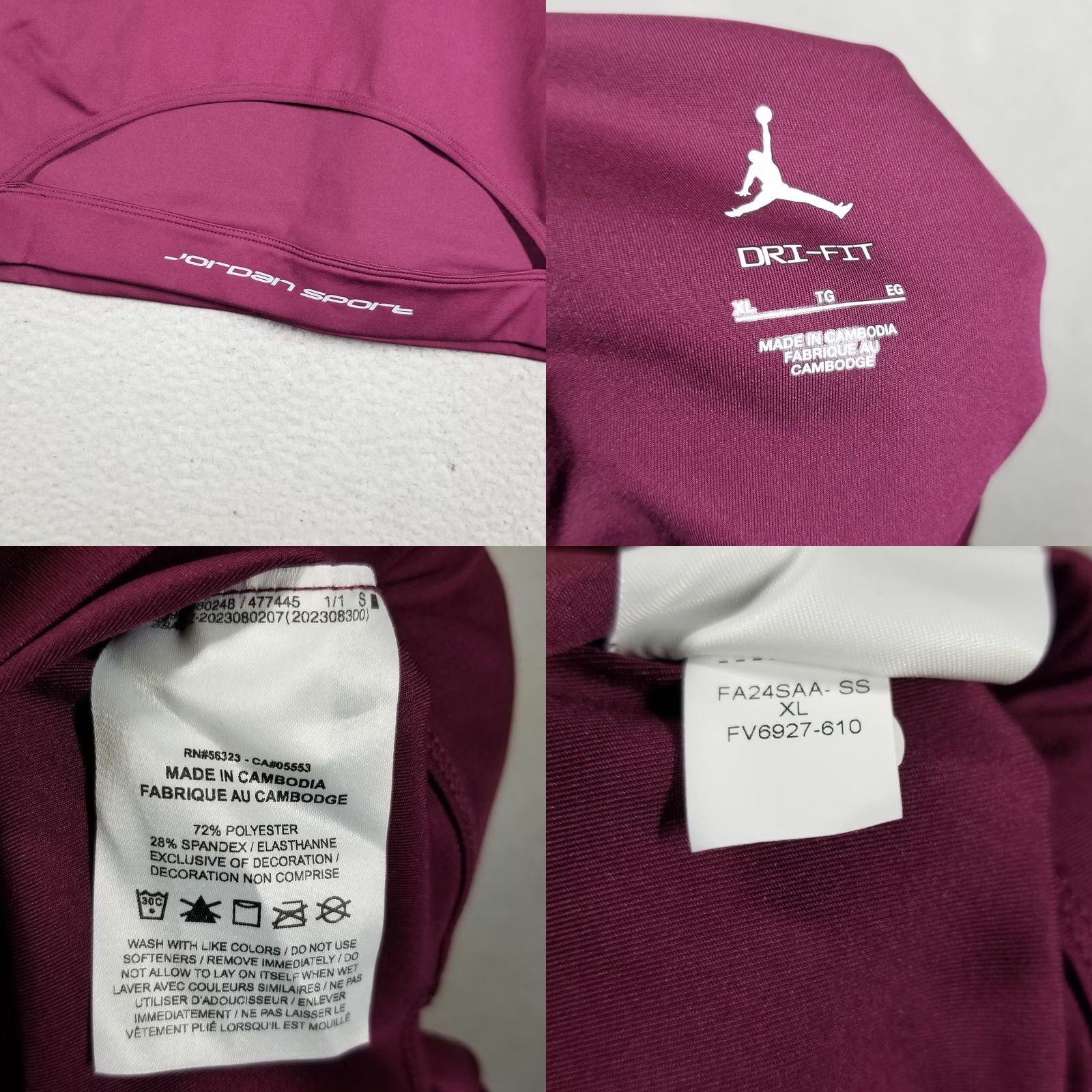 Jordan Brand Jordan Sport Bodycon Top Womens XL Purple Tight Fit Cropped FV6927-610 New Size XL / US 12-14 / IT 48-50 - 8 Thumbnail