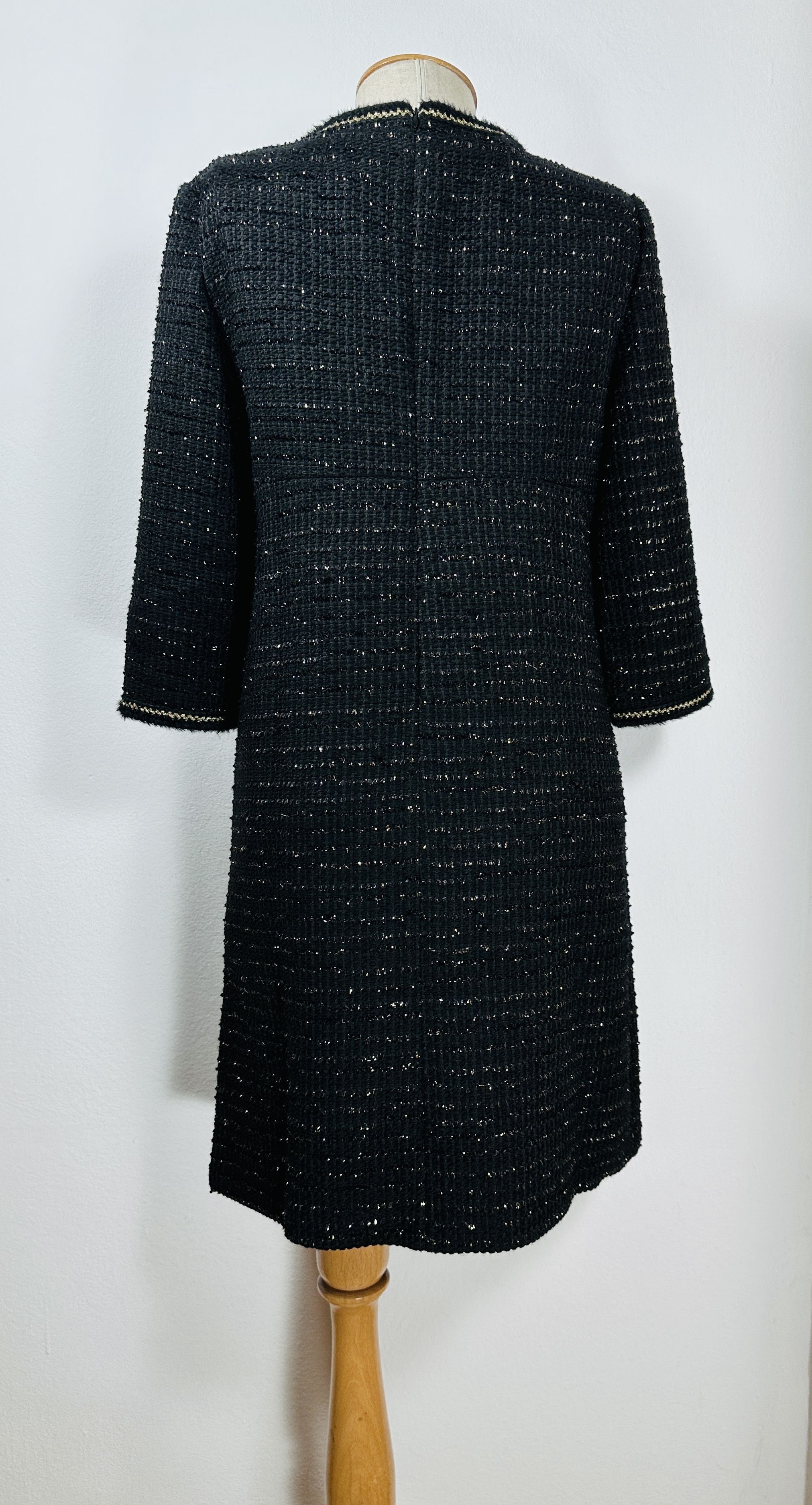 PAULE KA Tweed Lurex Black Dress Size L / US 10 / IT 46 - 5 Thumbnail