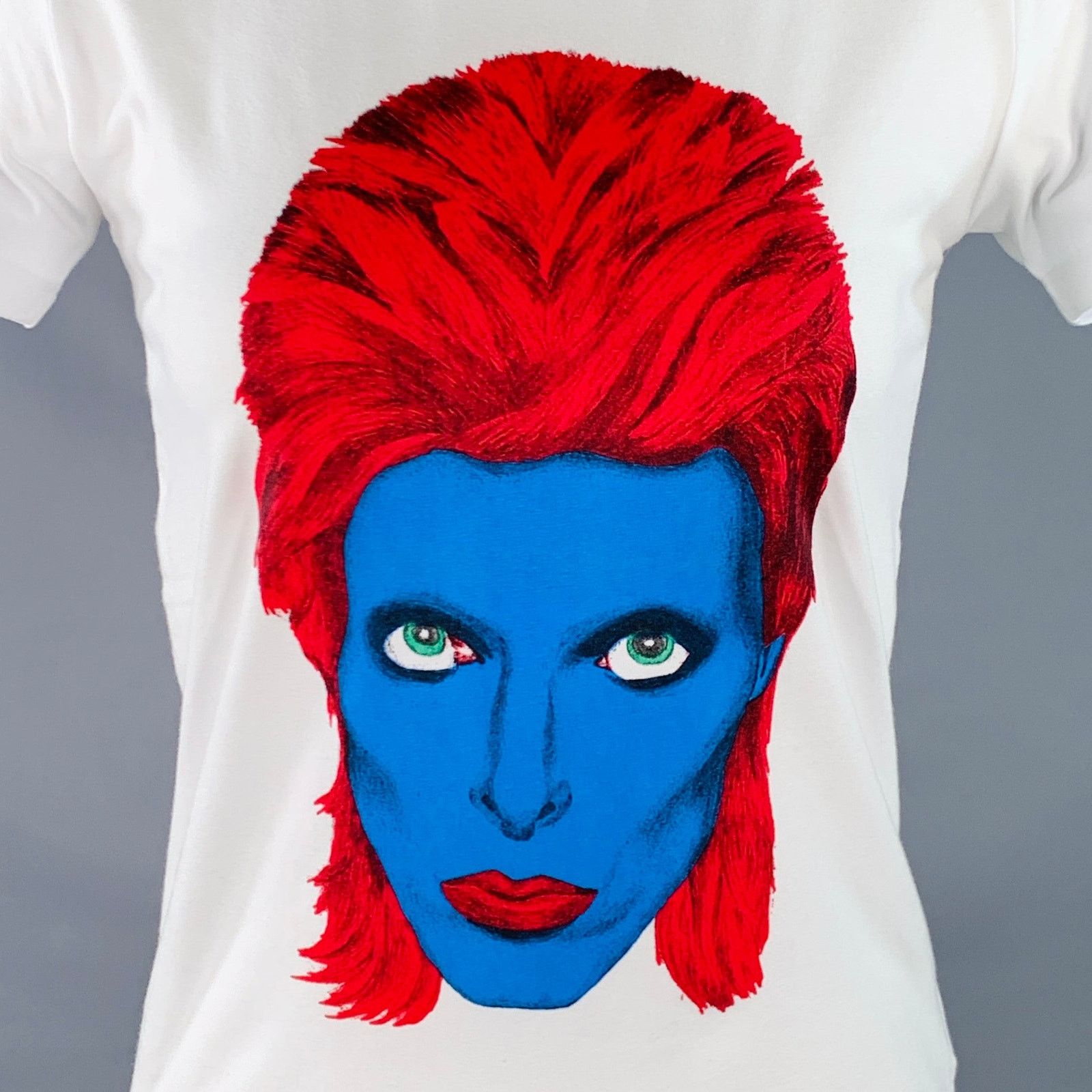 John Richmond White Multi Color Cotton Blend David Bowie Print T-Shirt Size XS / US 0-2 / IT 36-38 - 2 Thumbnail