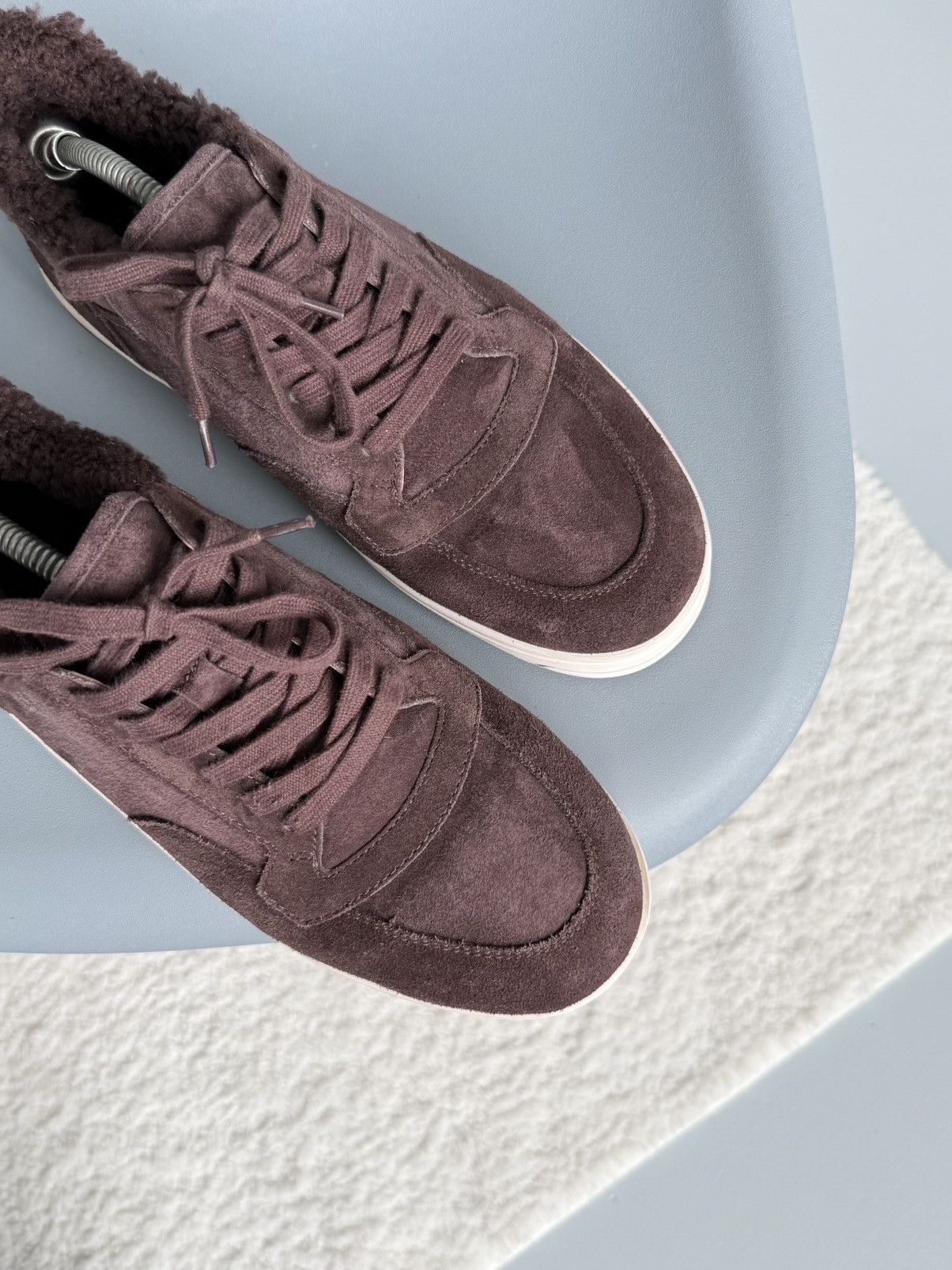 Loro Piana Loro Piana Newport Sneaker Sherling Burgandy Size US 10 / EU 43 - 13 Thumbnail