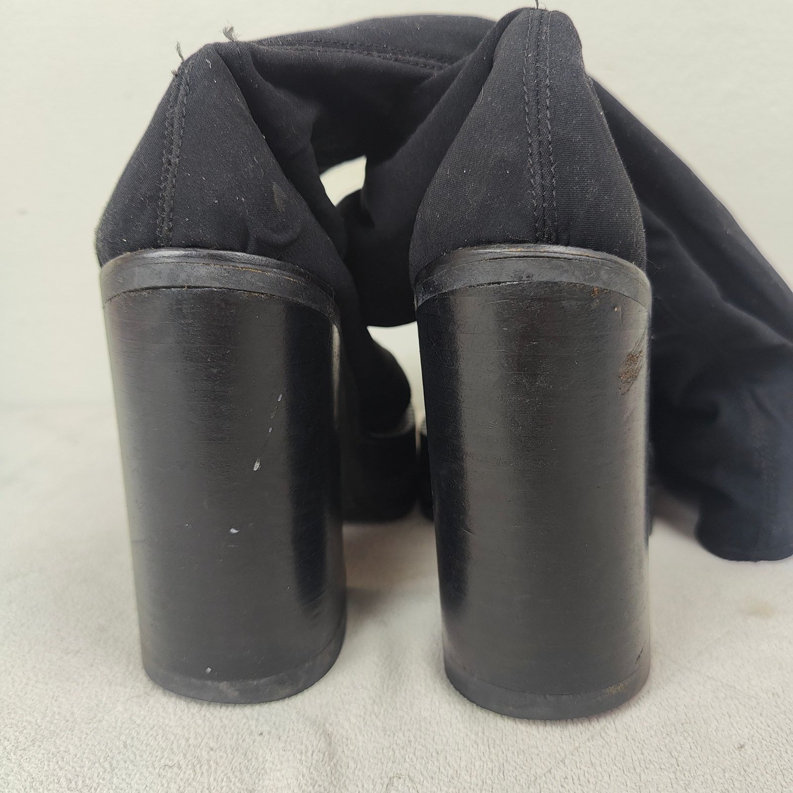 Other Vintage Y2K Destroy Chunky Boots Womens 37 38 Black Sock Size US 8 / IT 38 - 8 Thumbnail