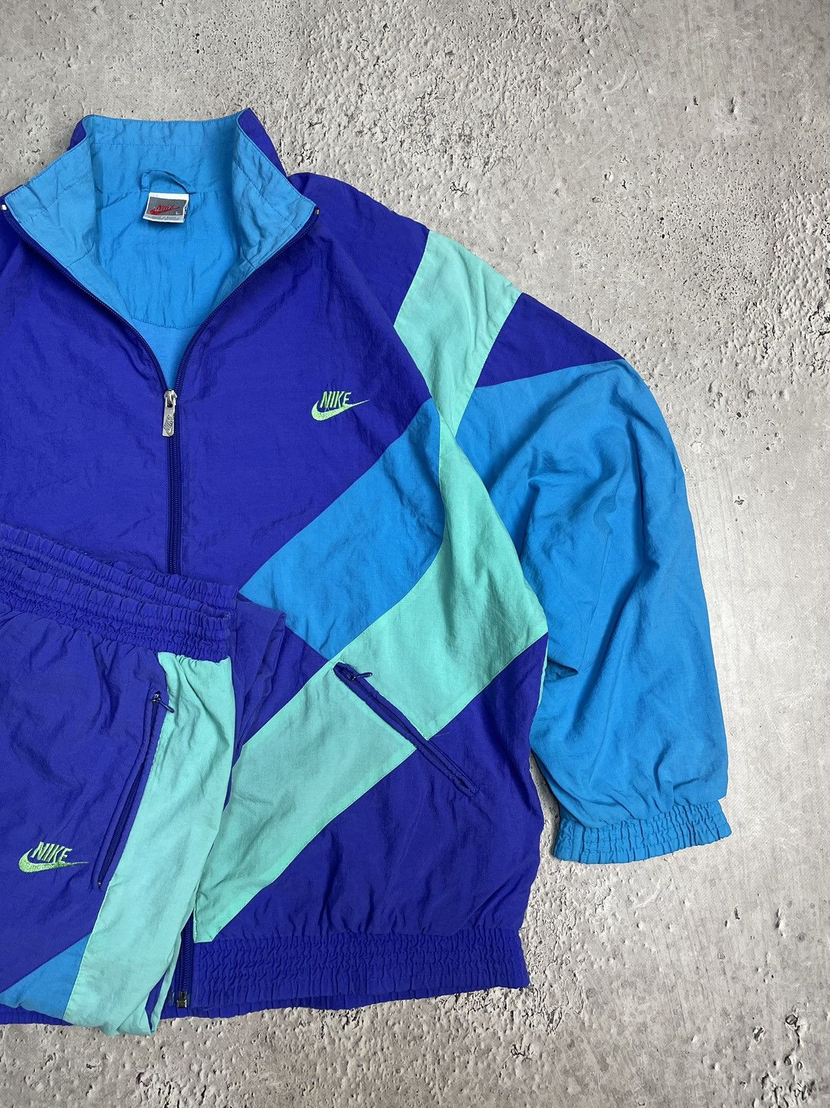 Vintage 80s Nike Y2K Track Suits Pants + Jacket set Nylon