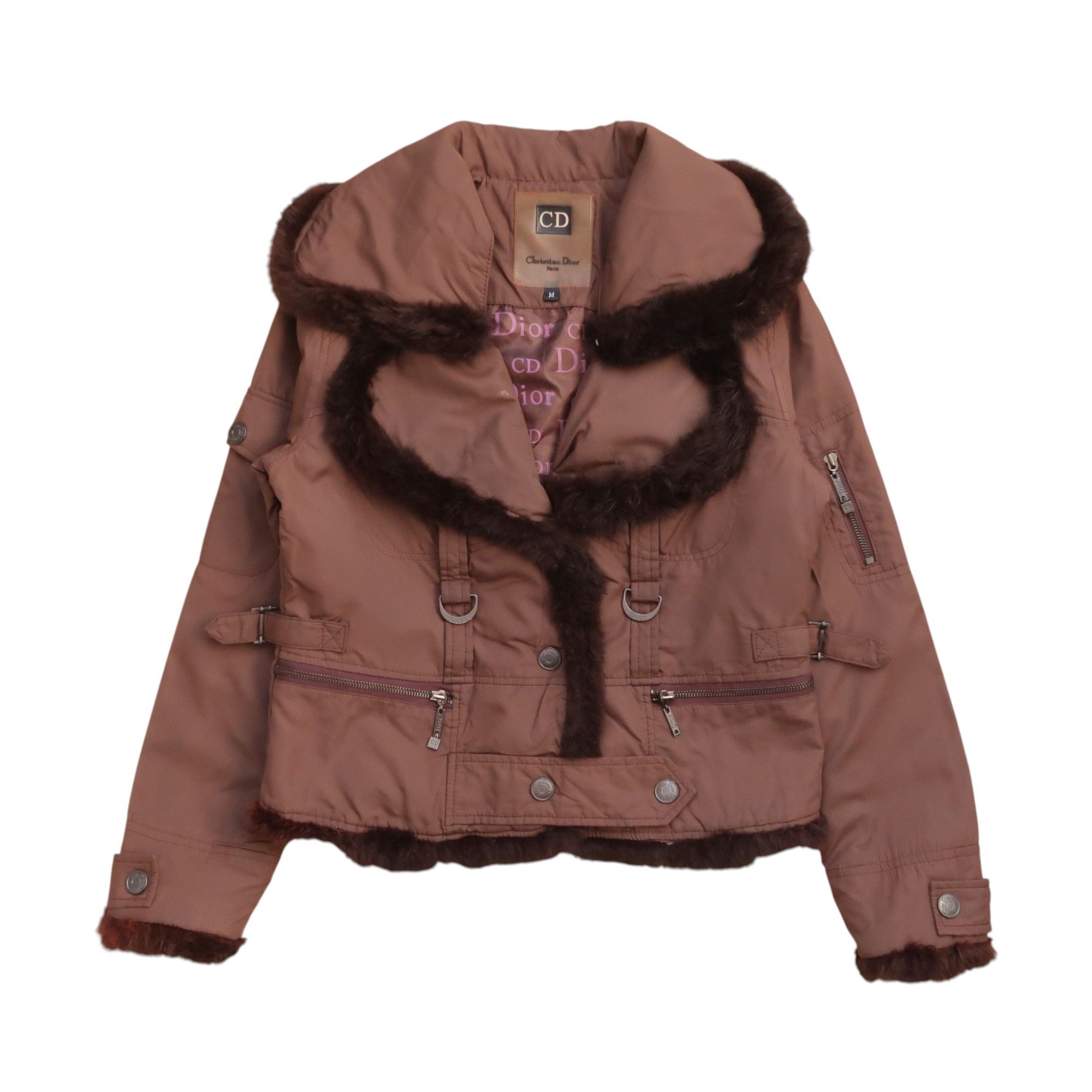 Christian Dior Monsieur Christian Dior Jacquard Oblique Puffer Fur Jacket Size M / US 6-8 / IT 42-44 - 1 Thumbnail