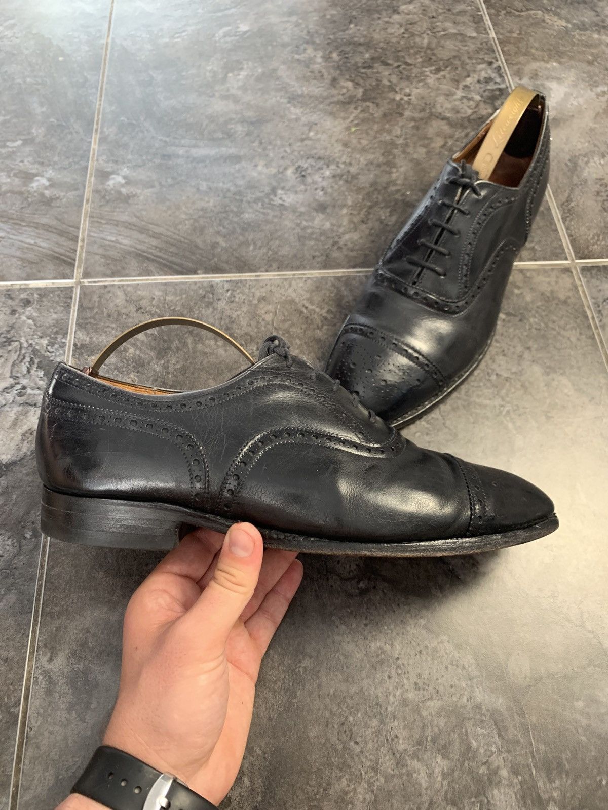 Church's × Vintage Churches Diplomat black leather Oxford brogue shoes Size US 9.5 / EU 42-43 - 5 Thumbnail
