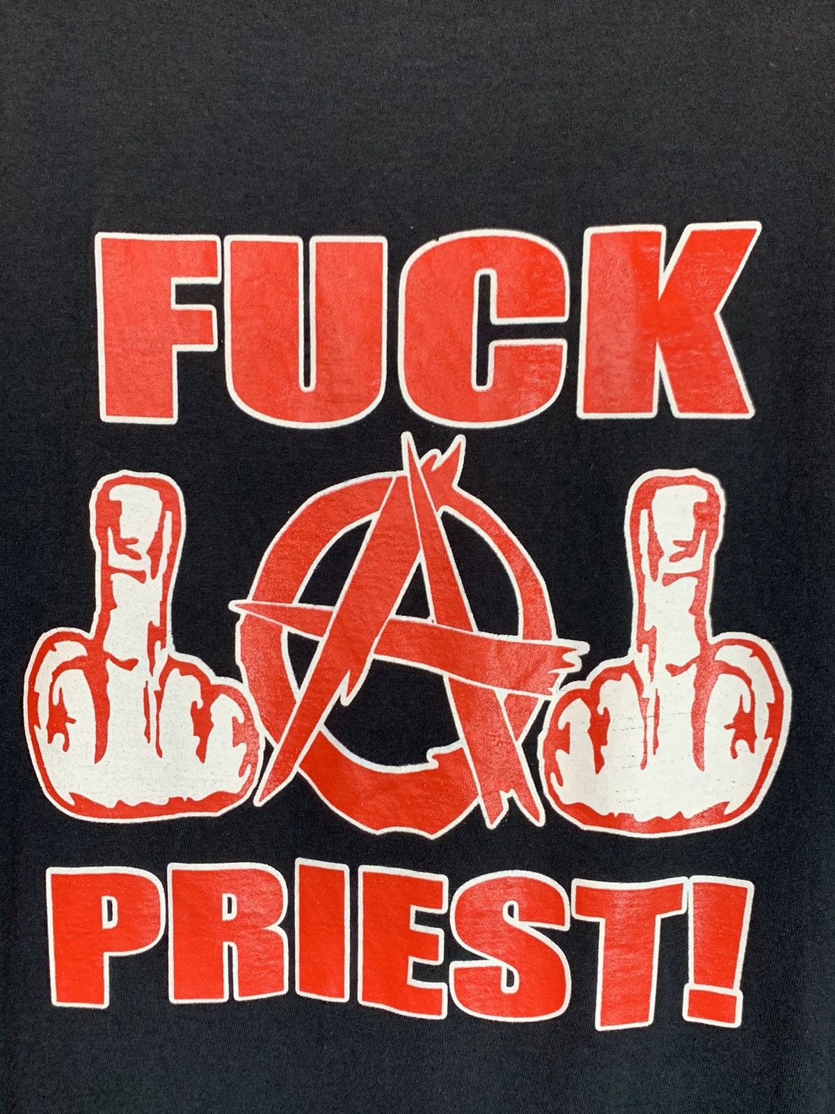 Vintage RARE* Vintage 90’s Save A Child Fuck A Priest! Anarchy Shirt Size US XL / EU 56 / 4 - 3 Thumbnail