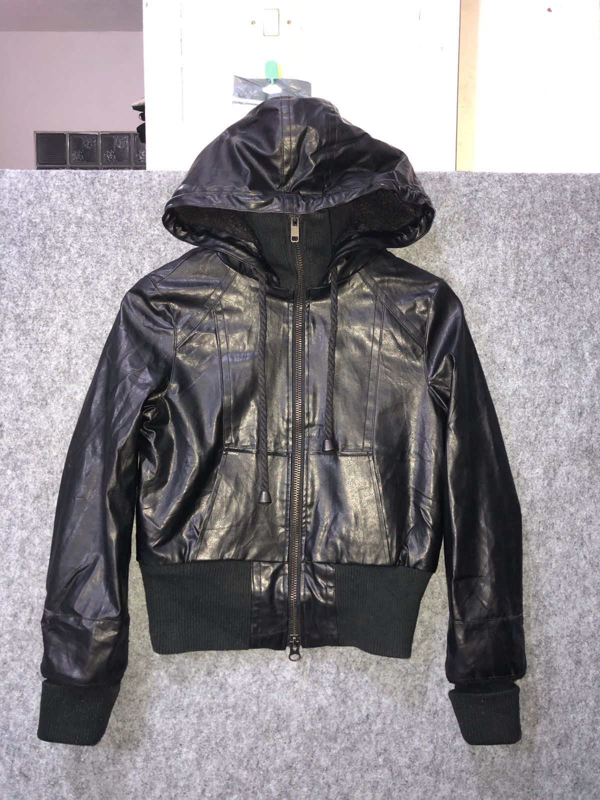 Japanese Brand Glad News Learher Hoodie Jacket Size US S / EU 44-46 / 1 - 1 Thumbnail