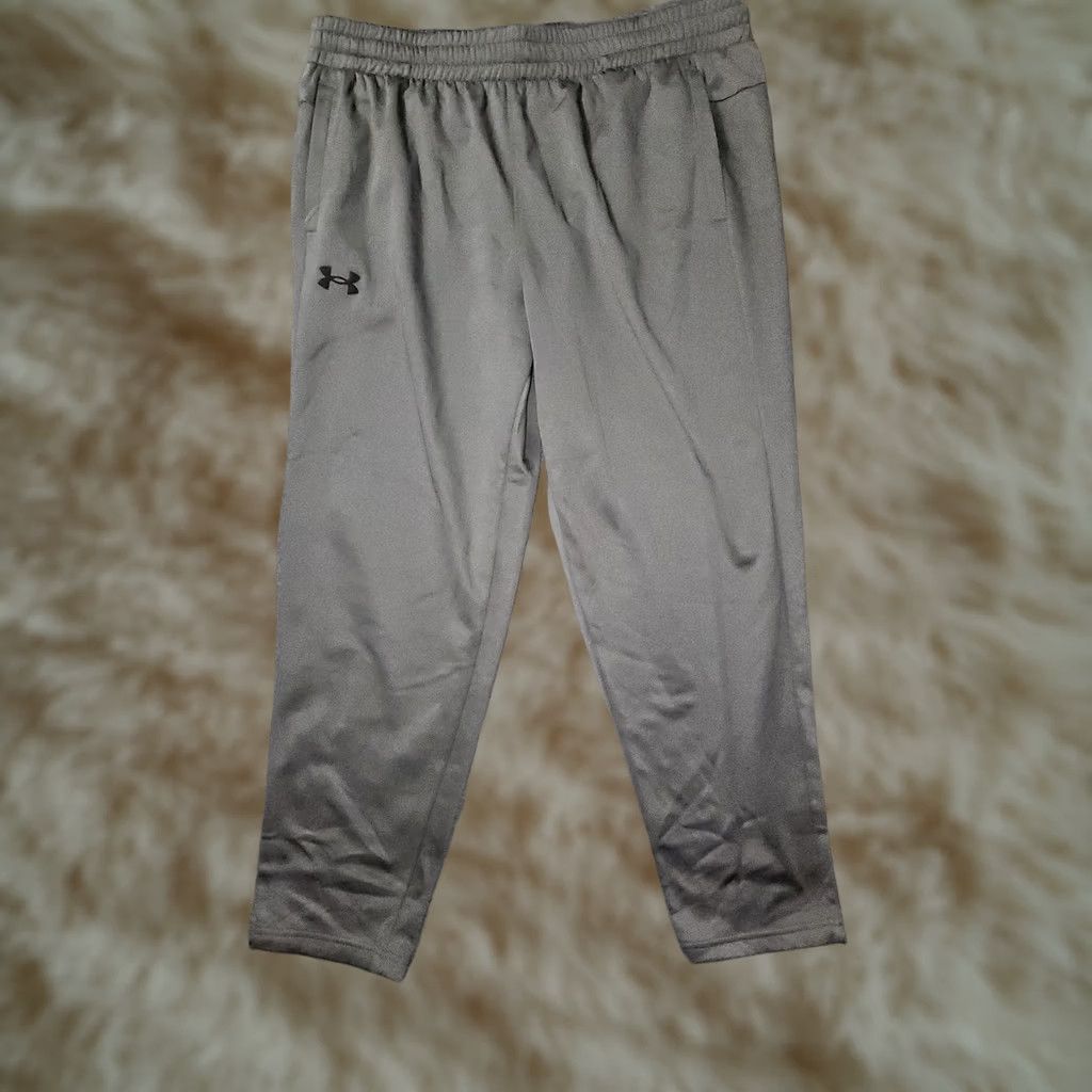 Under Armour Under Armour Pants Mens 2XL Gray Loose Fit Athletic Track Joggers Pockets Logo Size US 39 - 1 Thumbnail