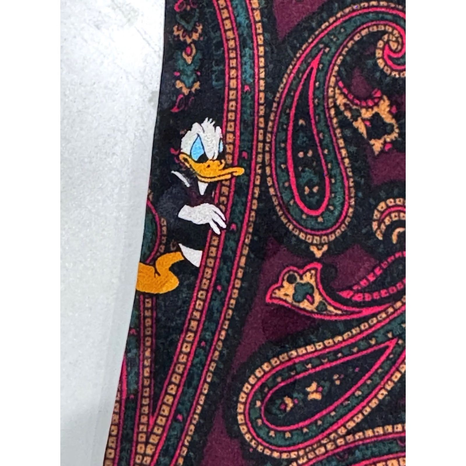 Disney VTG Disney Mickey Mouse Goofy Donald Paisley Neck Tie Shirt Mens Multicolor 90s Concert Theme Size ONE SIZE - 3 Thumbnail