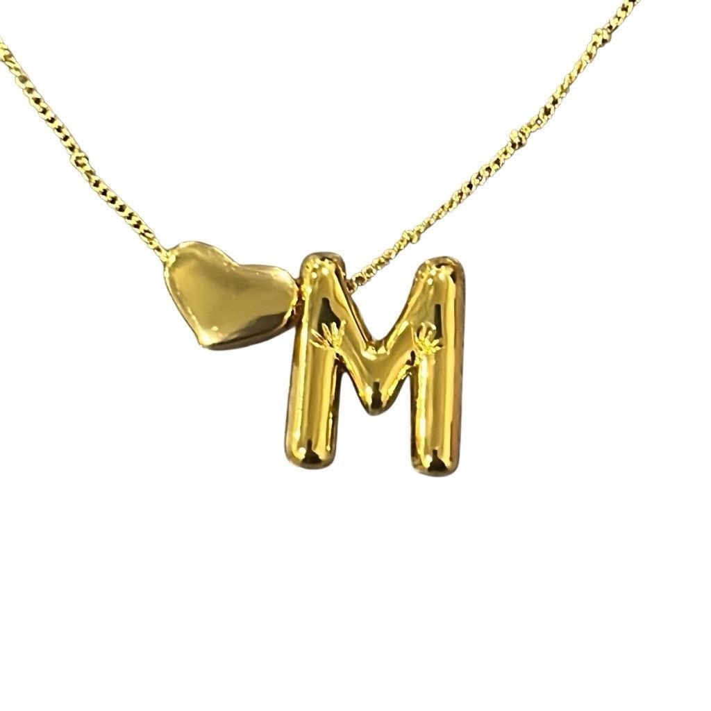 Other Yosommk Gold M Initial Heart Pendant Fashion Necklace New in Size ONE SIZE - 2 Thumbnail