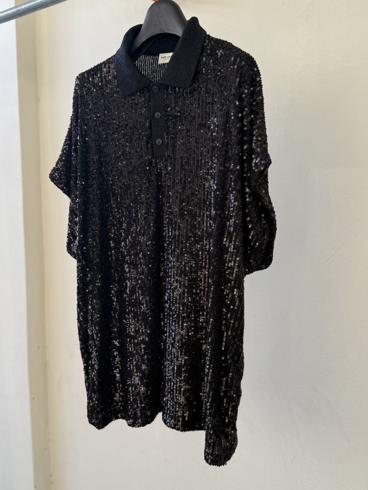 Saint Laurent Paris Saint Laurent Oversized Sequin Polo Size US L / EU 52-54 / 3 - 4 Thumbnail