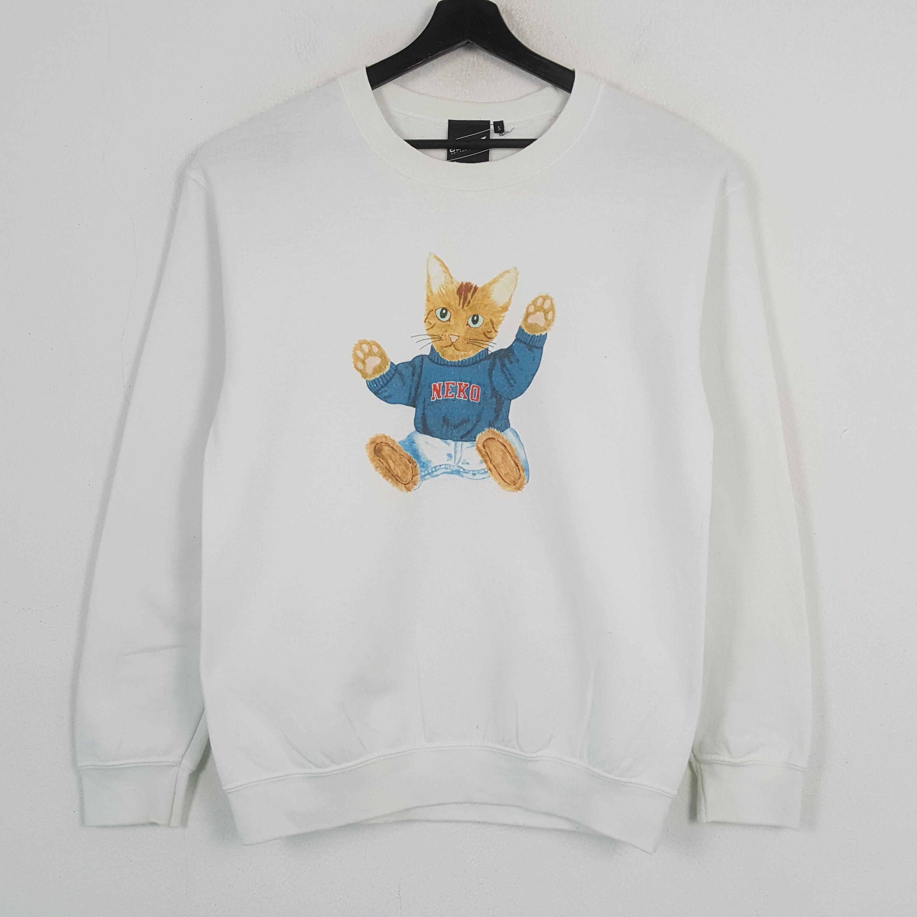 Vintage BEAMS NEKO CAT Streetwear Style Sweatshirt C287N31 Size US S / EU 44-46 / 1 - 1 Thumbnail
