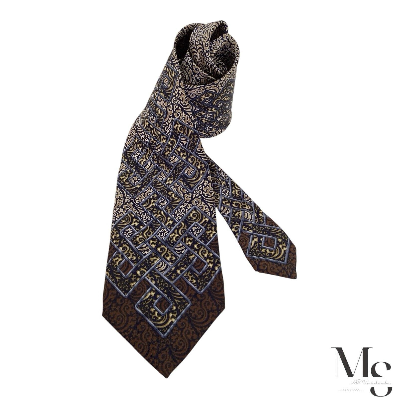 Gianfranco Ferre GIANFRANCO FERRE XL Brown Baroque Print Silk Tie Made In Ita Size ONE SIZE - 2 Thumbnail