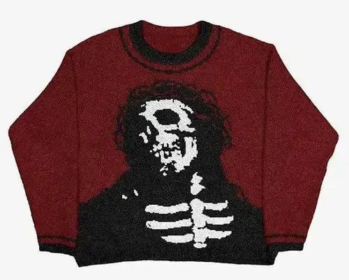 Other Gothic Skeleton Graphic Knit Sweater Size US L / EU 52-54 / 3 - 1 Thumbnail