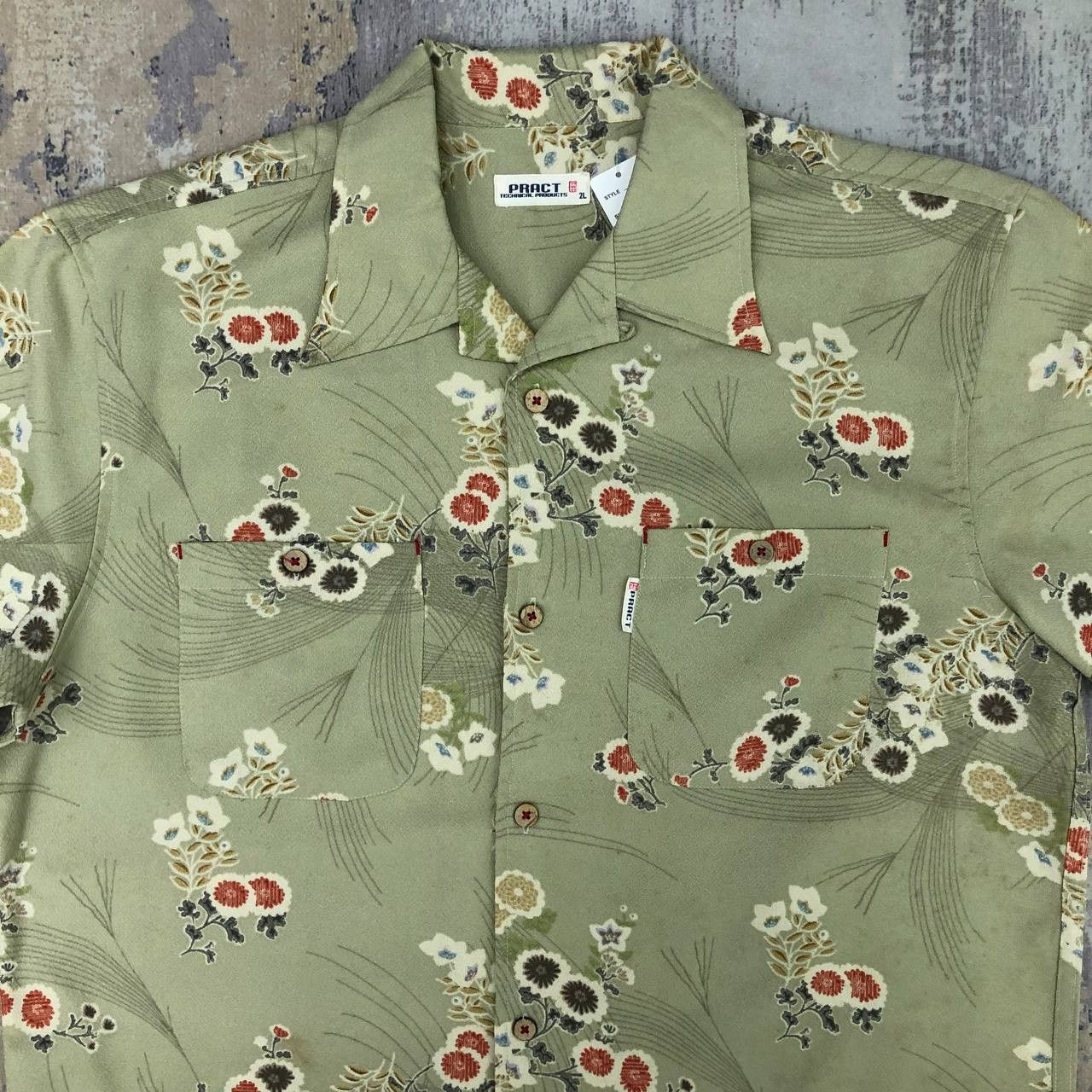 Japanese Brand T274 PRACT JAPAN SAKURA FULL PRINT BOWLING SHIRTS Size US XL / EU 56 / 4 - 3 Thumbnail