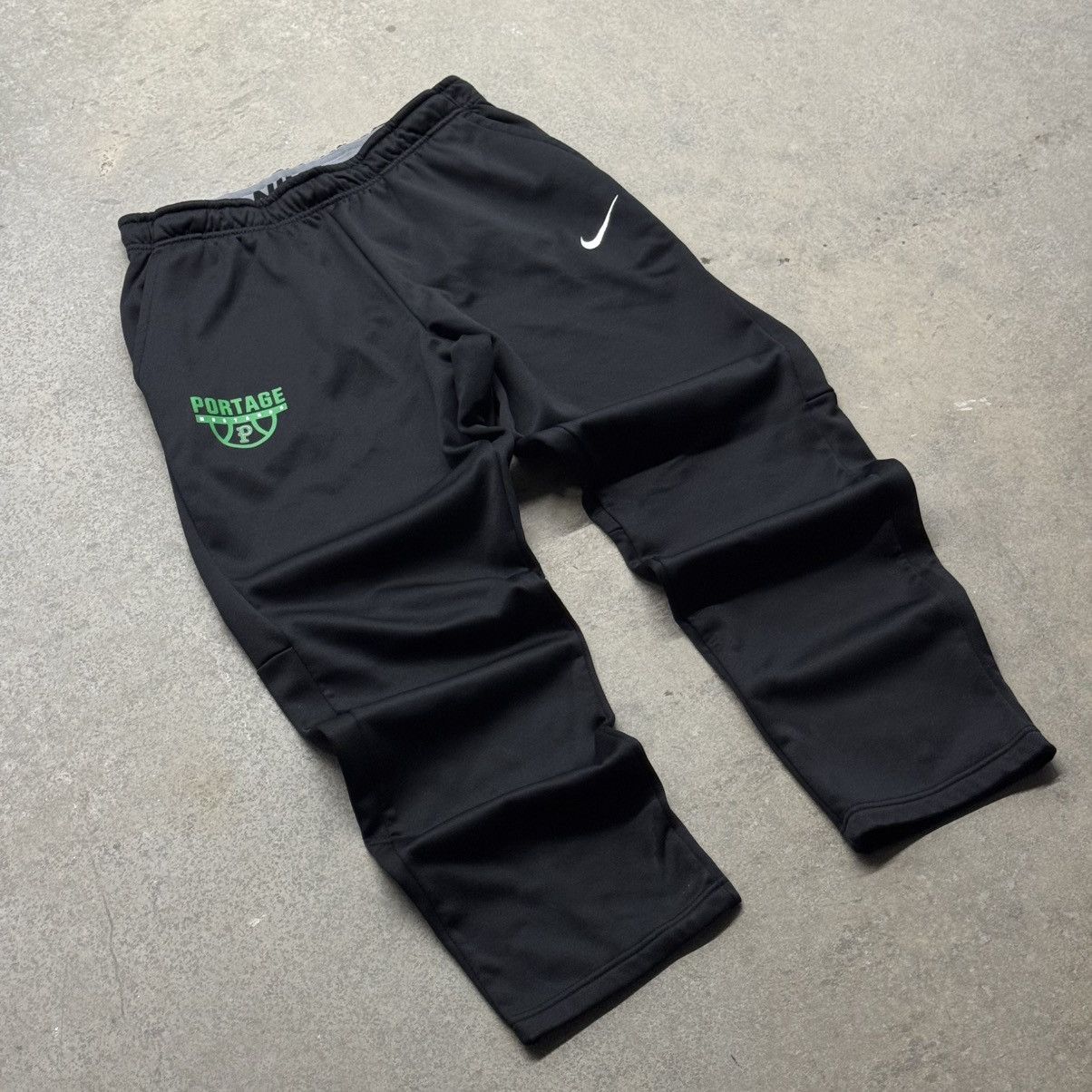 Vintage 90s Y2K Nike Dri-FIT Portage Black Training Pants 34