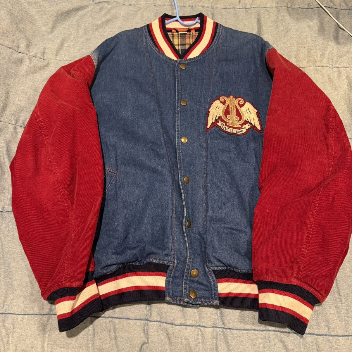 Gucci Gucci Band Denim Varsity Jacket Size US L / EU 52-54 / 3 - 1 Thumbnail