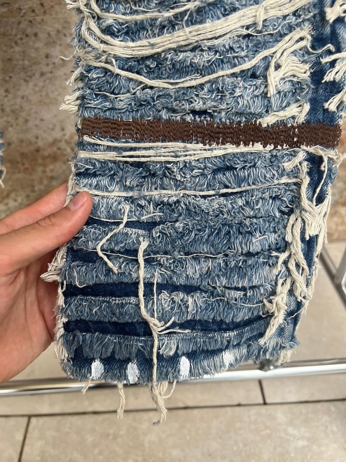 Alyx × Blackmeans 6 Pocket Blackmeans Distressed & Frayed Denim in Blue Size US 36 / EU 52 - 10 Thumbnail