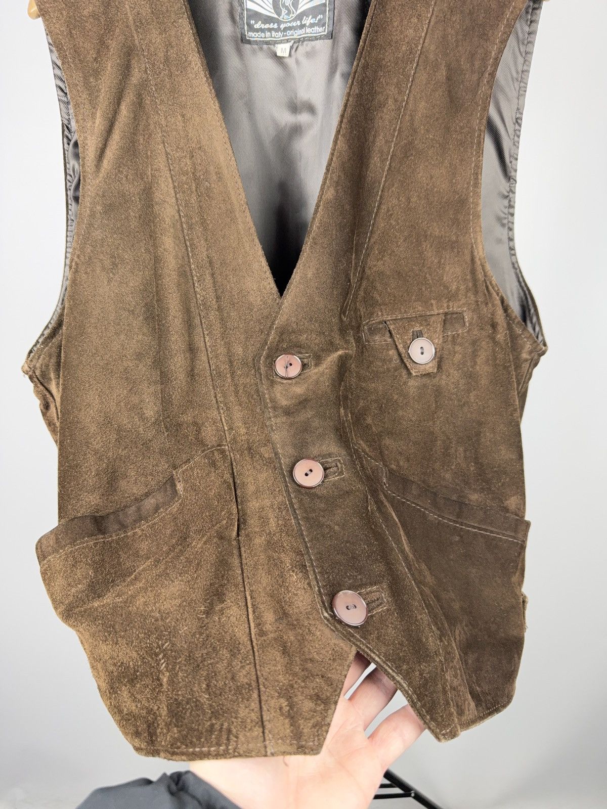 Leather Vintage 90s Cowboy Western USA Retro Suede Leather Vest Size US M / EU 48-50 / 2 - 5 Thumbnail