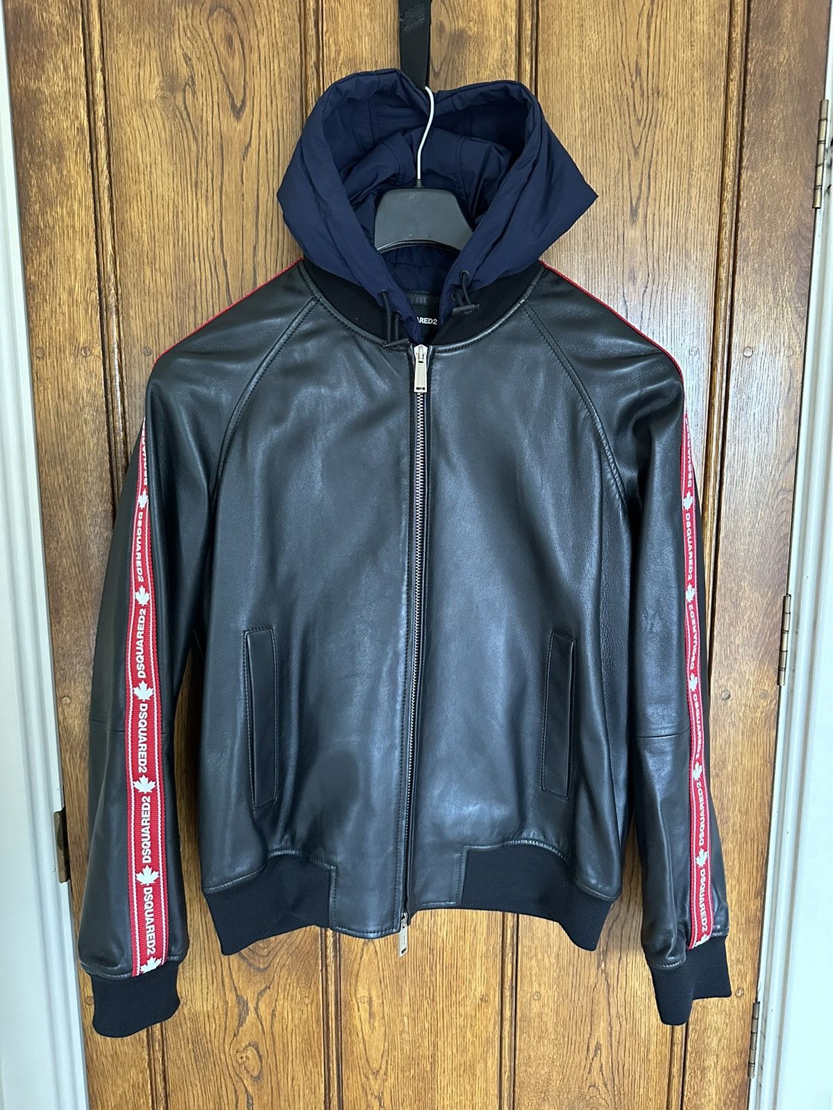 Dsquared2 FW20 Dsquared tape logo leather hoodie jacket Grail Size US L / EU 52-54 / 3 - 2 Thumbnail