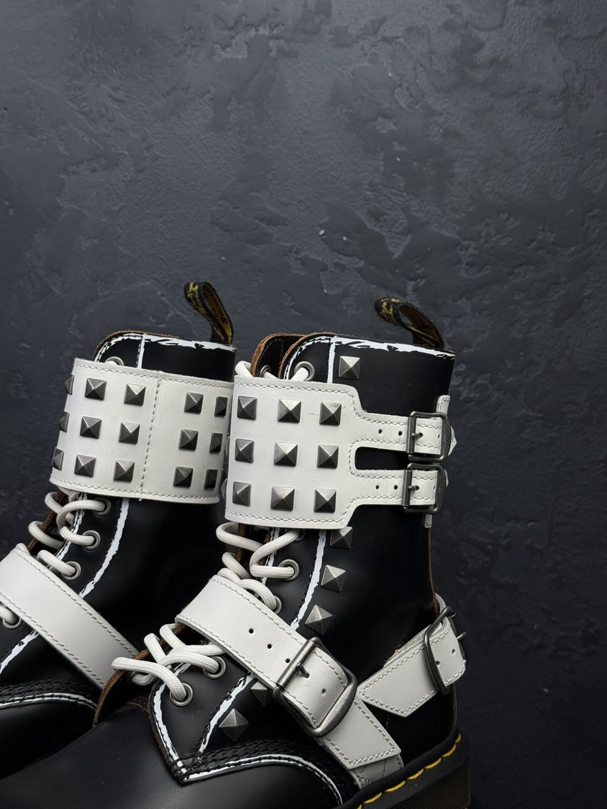 Dr. Martens Dr Martens Joshka Stud Unisex Black White Buckle Boots Size US 8 / IT 38 - 2 Thumbnail