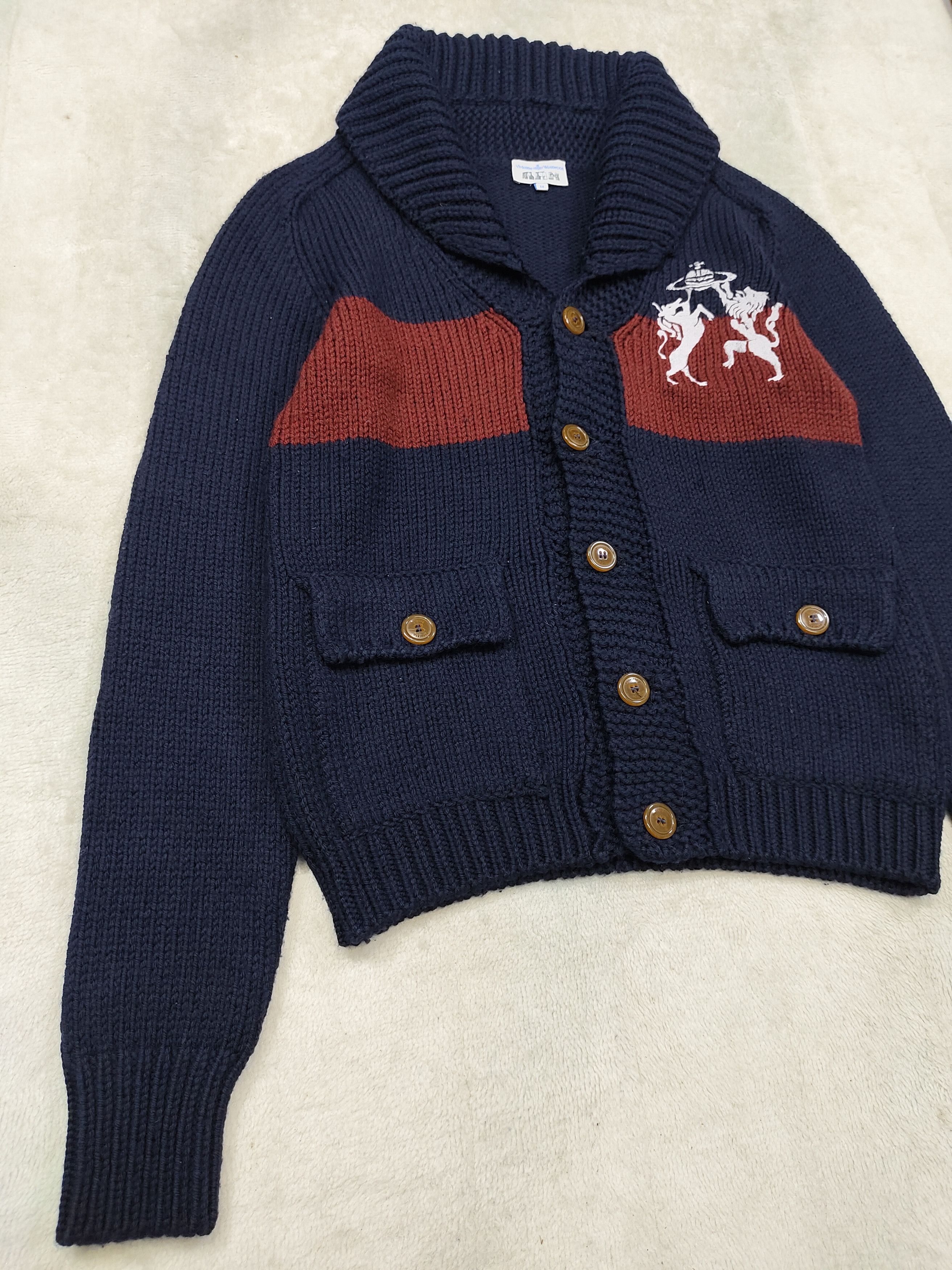 Vivienne Westwood V. W Man- Orb Logo Heavy Wool Shawl Collar Knit Cardigan Size US M / EU 48-50 / 2 - 3 Thumbnail