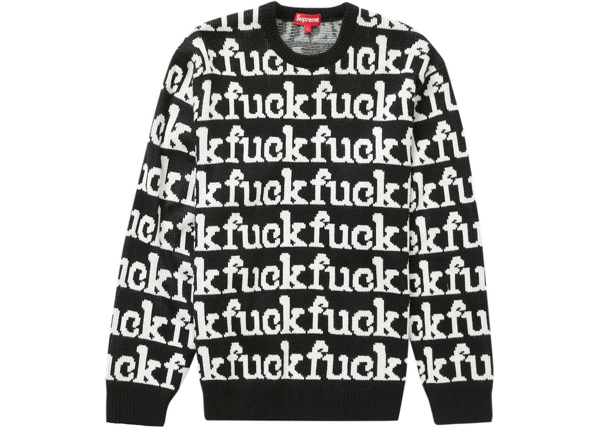 image of Supreme Fck Sweater in Black, Men's (Size Large)