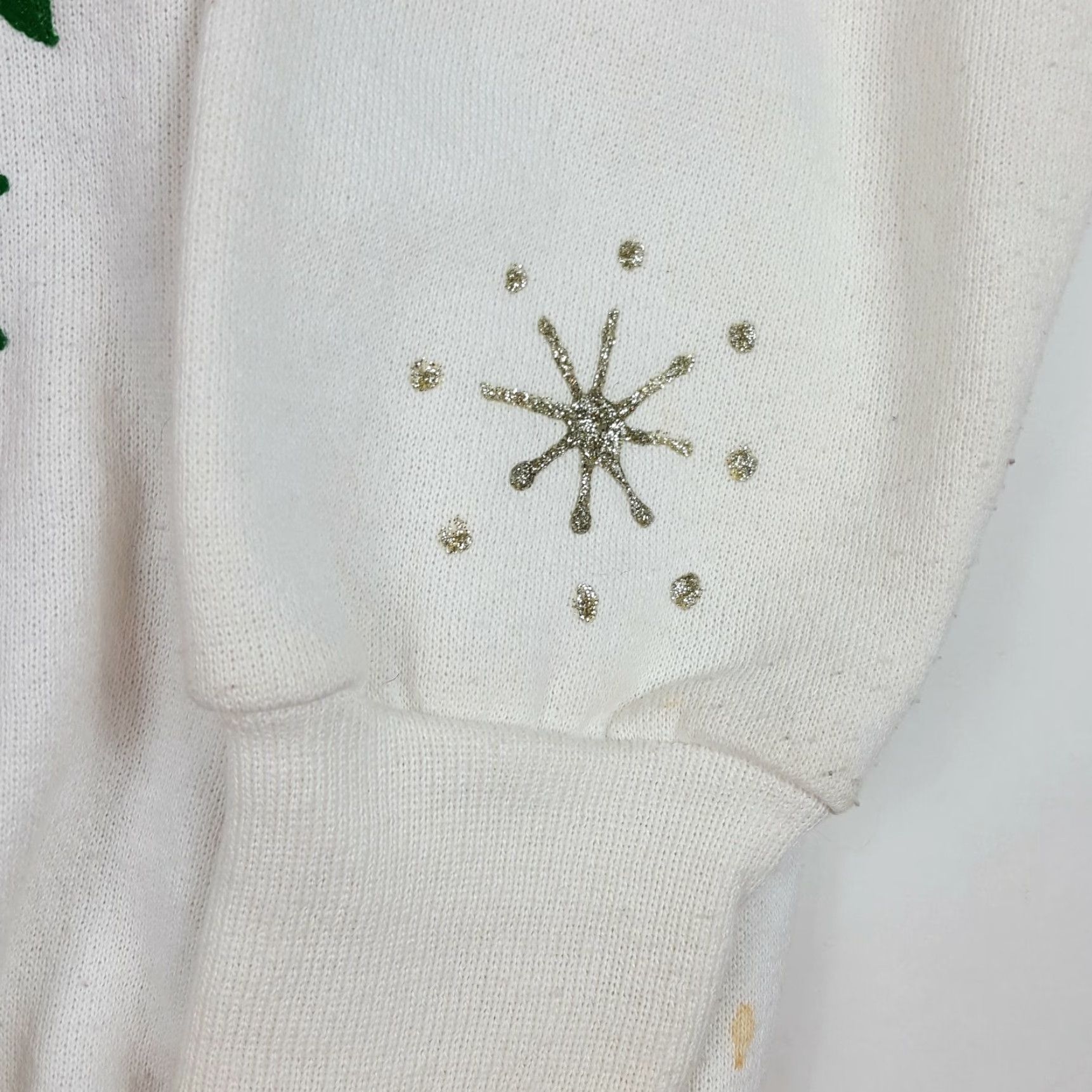 Hanes VINTAGE Hanes Sweatshirt Christmas Candy Cane Women's L Raglan Crewneck 90s Holiday White Knit Cotton Blend All Seasons Graphic Print Size L / US 10 / IT 46 - 4 Thumbnail