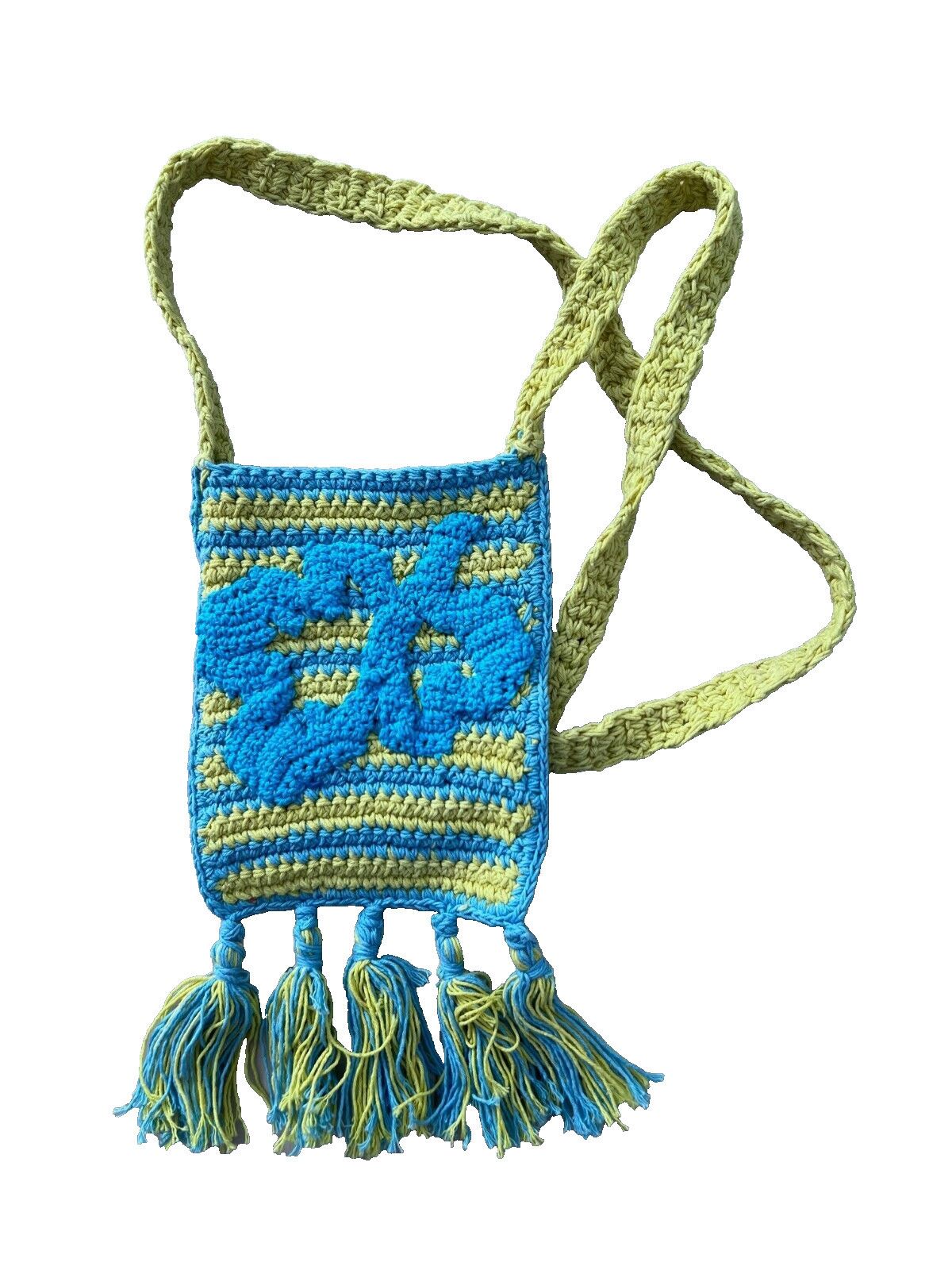 Urban Outfitters Urban Outfitters Hibiscus Flower Stripe Tassel Crochet Bag Size ONE SIZE - 2 Thumbnail
