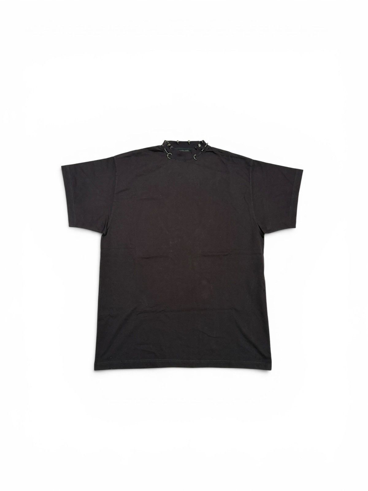 Balenciaga Balenciaga Piercings Collar Oversized Tee Shirt Black Size US M / EU 48-50 / 2 - 1 Thumbnail