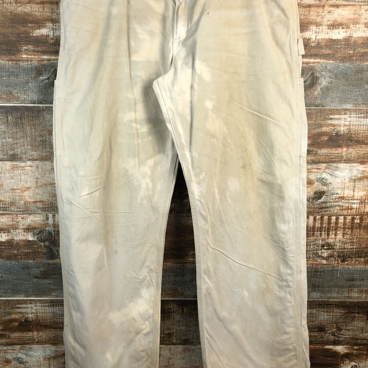 Carhartt Carhatt faded White dirty worker painter cargo Pants #A2588 Size US 33 - 14 Thumbnail