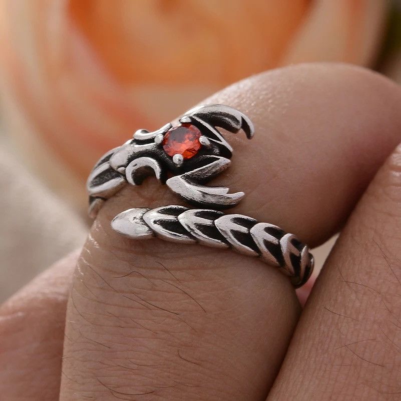 Jewelry Retro Scorpion Crystal Ring Size ONE SIZE - 4 Thumbnail