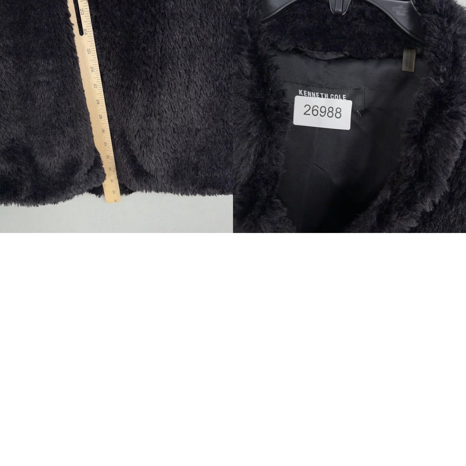 Kenneth Cole Kenneth Cole New York Coat Womens XL Black Faux Fur Snap Front Mid Length Size XL / US 12-14 / IT 48-50 - 8 Thumbnail