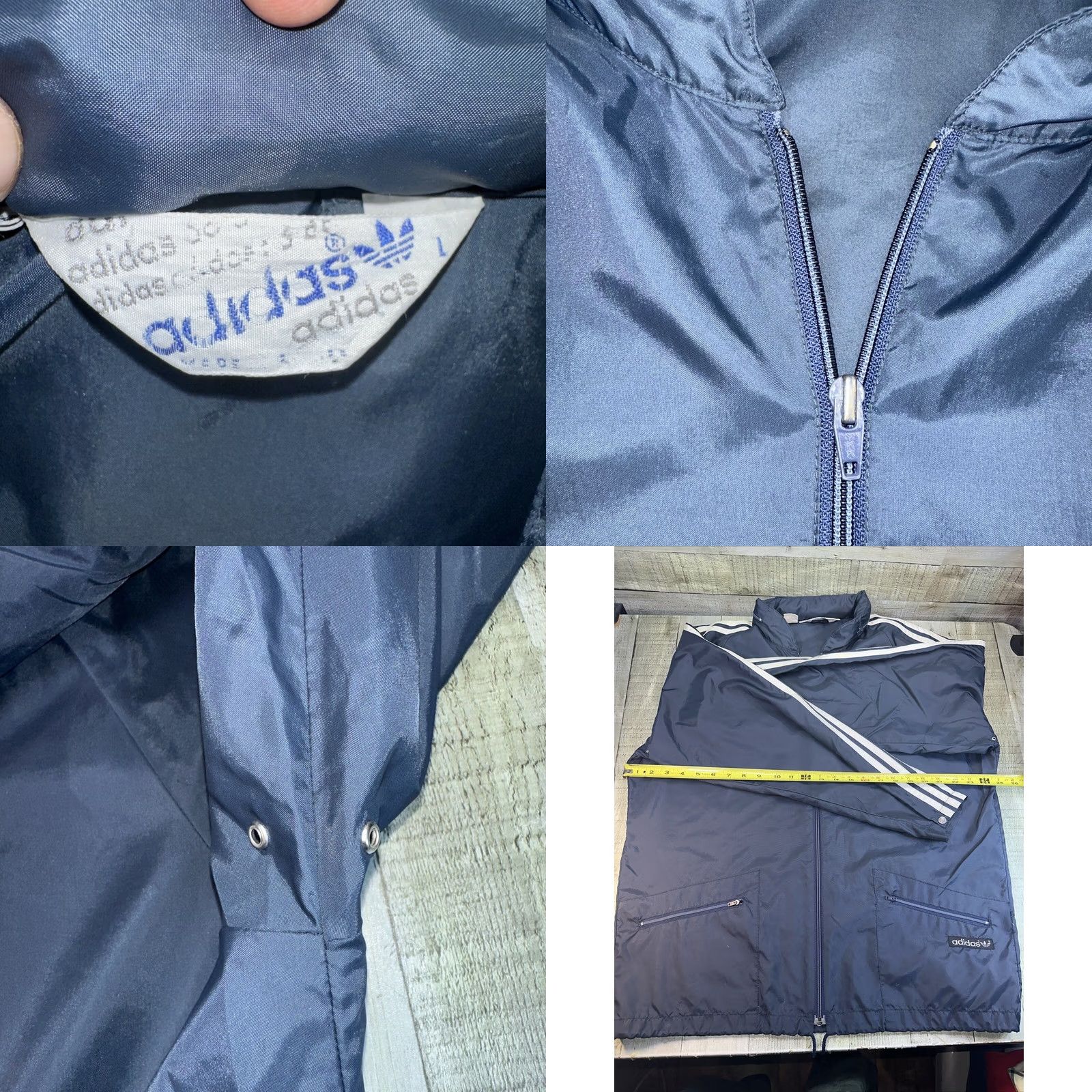 Adidas VINTAGE adidas Windbreaker Jacket Track Coat Large Blue Men L Nylon Size US L / EU 52-54 / 3 - 8 Thumbnail