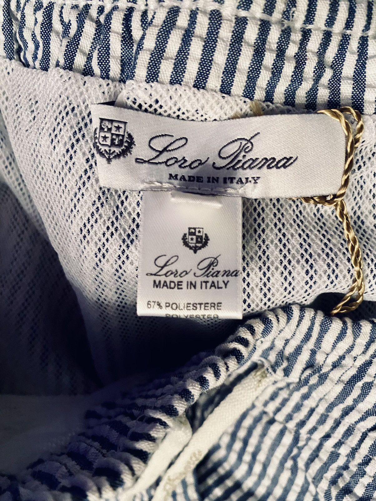 Loro Piana Loro Piana 🇮🇹 Blue Bay Striped Resort Pool Swim Trunks XL NWT Size US 38 / EU 54 - 6 Thumbnail