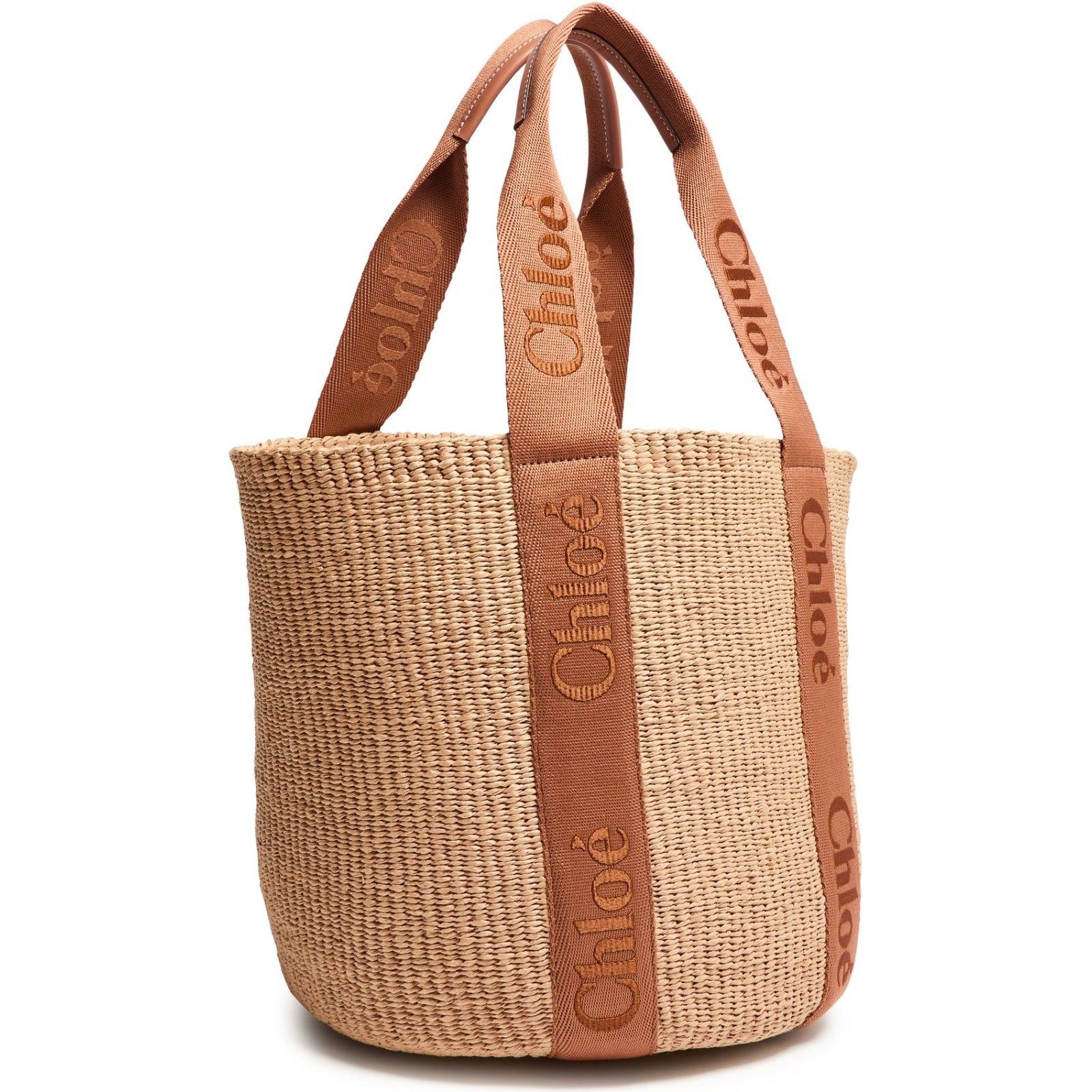 Chloe Chloe Large Basket Tote Dusty Tan Raffia-Effect Linen Should Size ONE SIZE - 2 Thumbnail