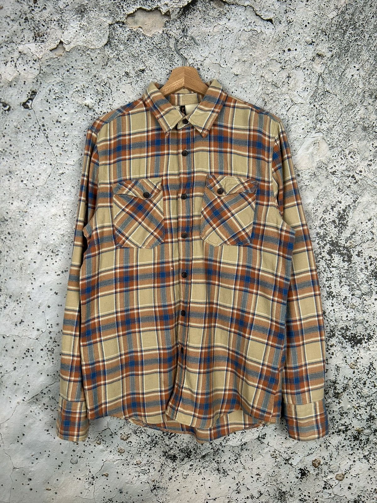 Nudie Jeans Nudie Jeans Beige Tartan Shirt Flannel Vintage Streetwear Size US M / EU 48-50 / 2 - 1 Thumbnail
