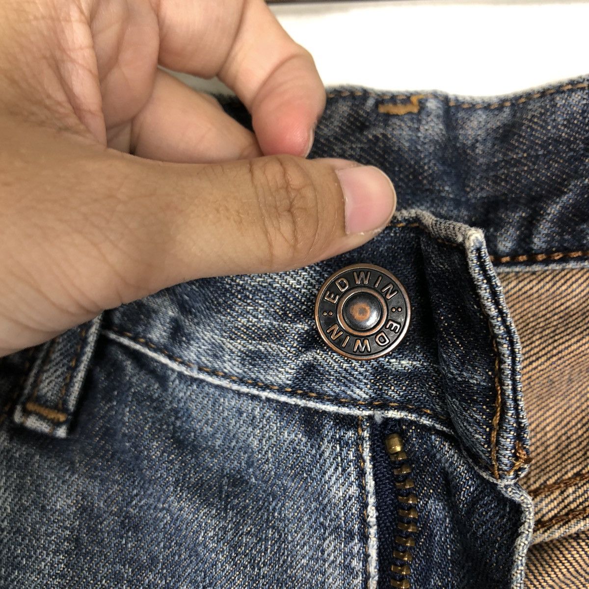 Edwin 🔥90’s BINTAGE JEANS 503 EDWIN DISTRESSED PUNK DESIGN Size US 26 / EU 42 - 13 Thumbnail