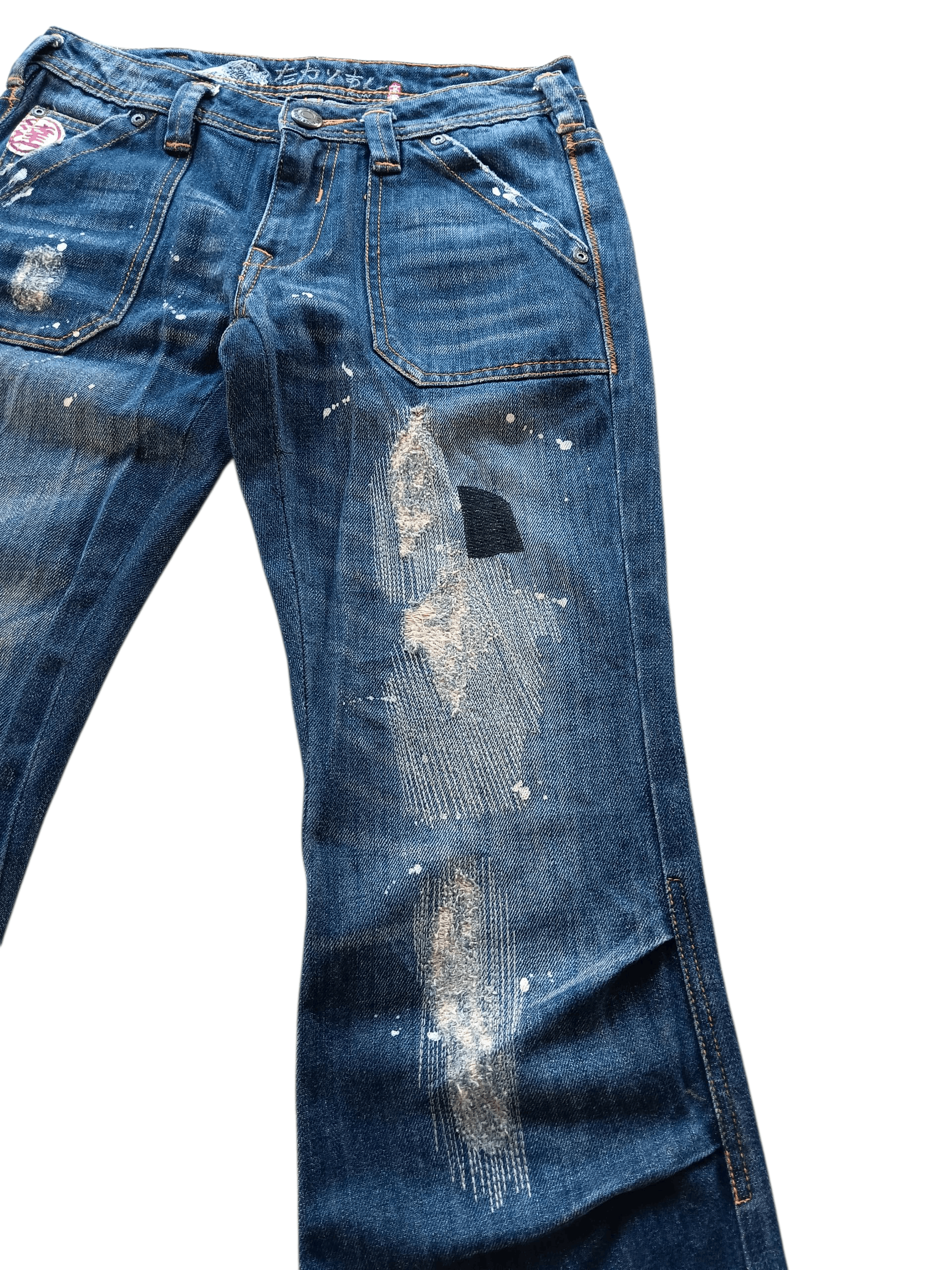 Vintage Big train boro stich flared low rise vintage jeans Size US 28 / EU 44 - 3 Thumbnail