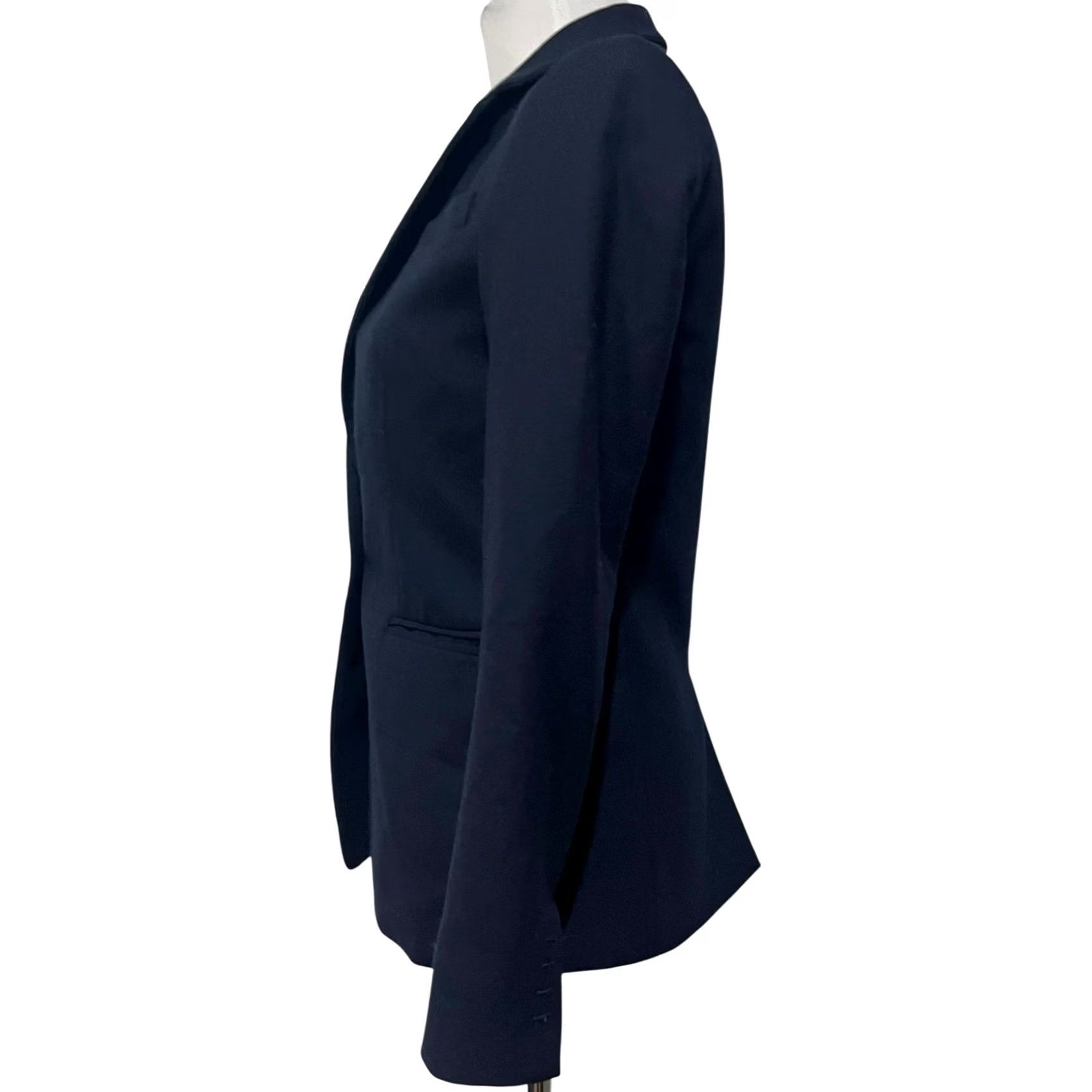 J.Crew J.Crew Blazer Shirt Jacket Wool Flannel Navy Blue Regent 0 Women's Blazer Long Sleeve Button Lined Size XS / US 0-2 / IT 36-38 - 4 Thumbnail