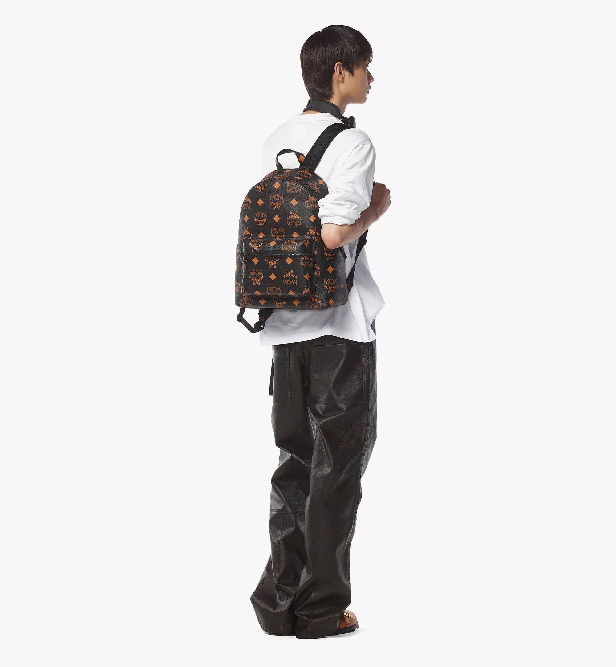 MCM o1mt1gz0125 Size: OS / Unisex Backpack Medium Black/Orange Size ONE SIZE - 6 Thumbnail