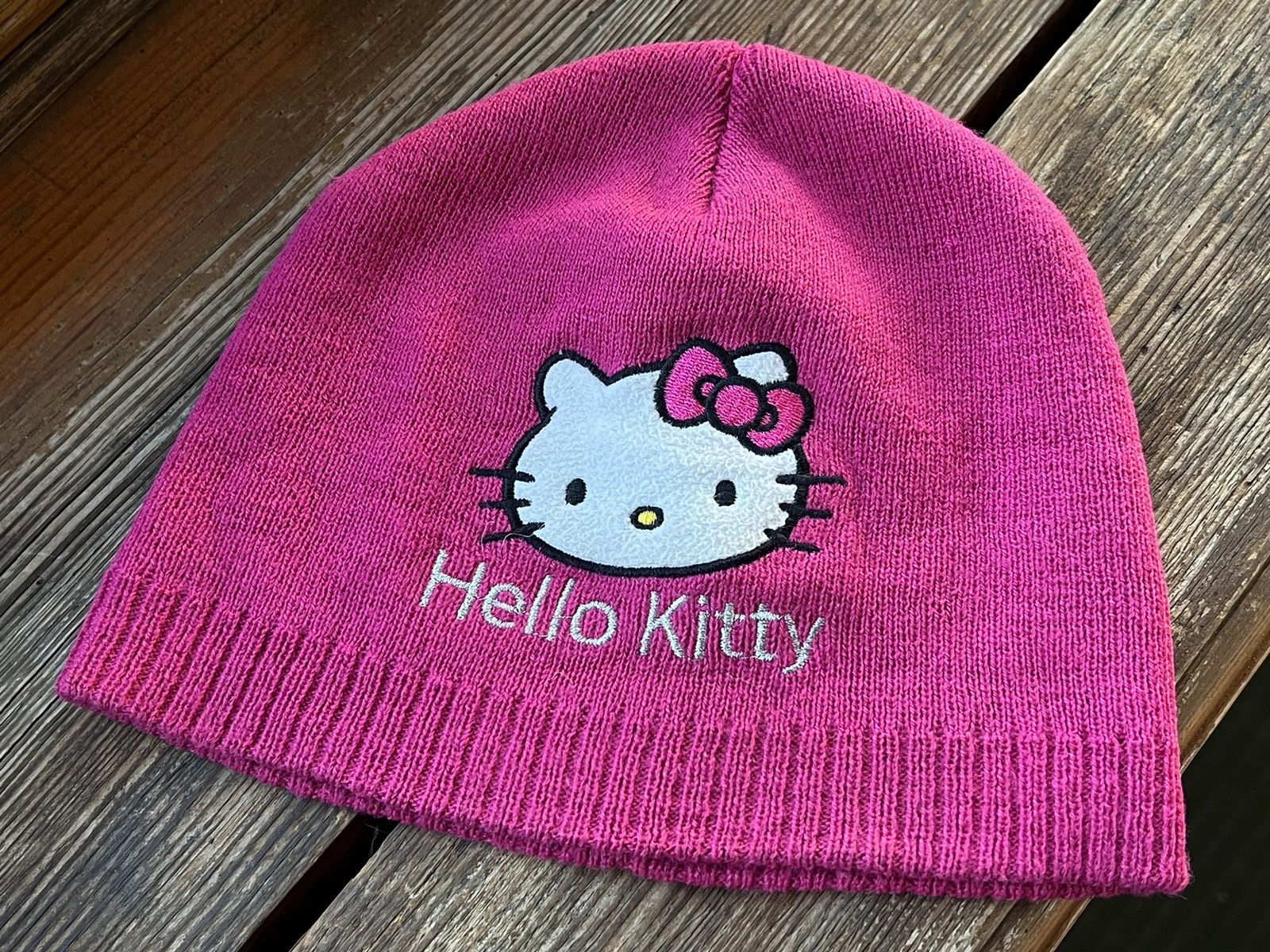 Japanese Brand Vintage Y2K Hello Kitty Anime Cartoon Beanie Hat Size ONE SIZE - 3 Thumbnail