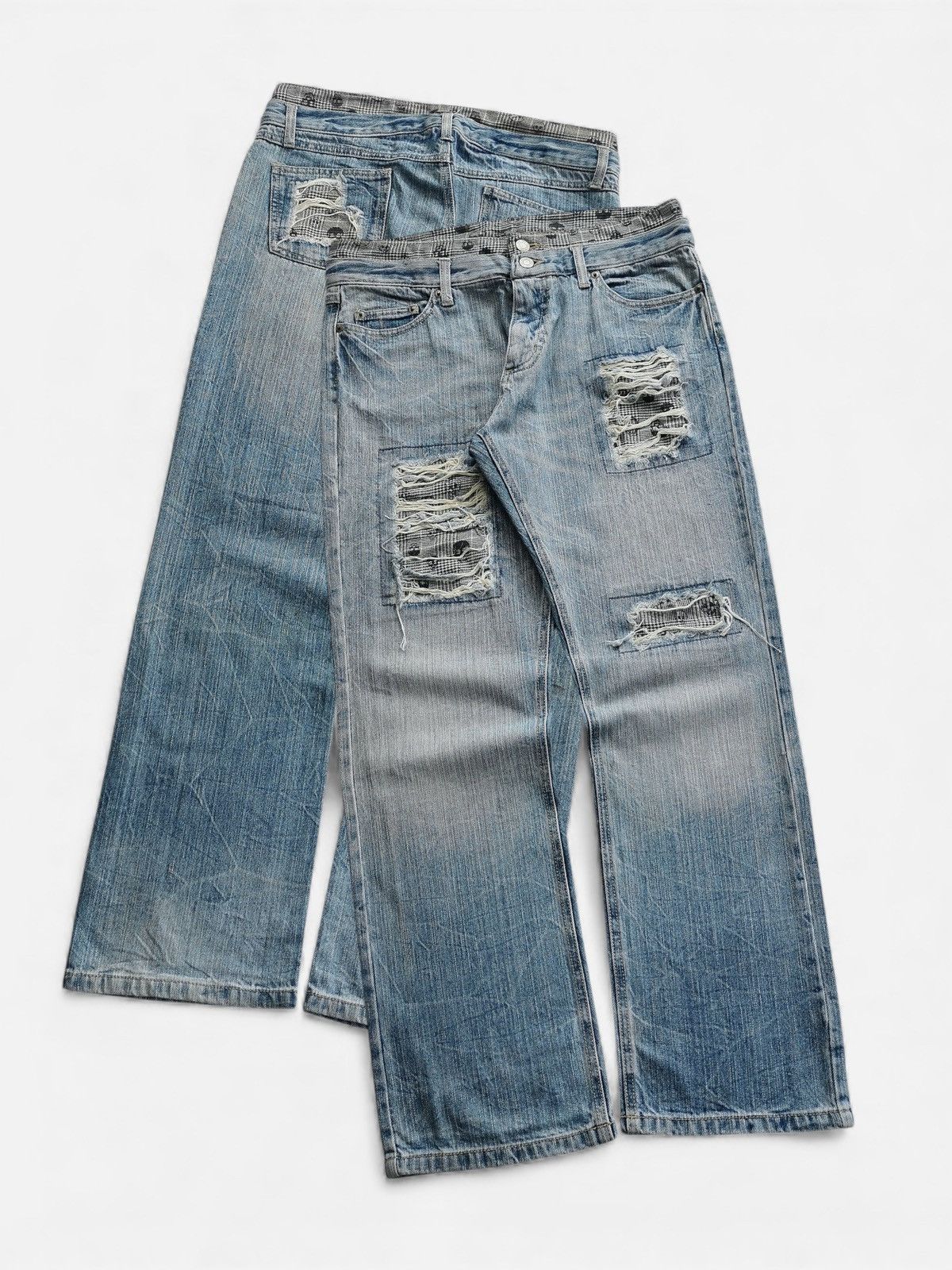 Kapital Vintage Avantgarde Distressed Patchwork Jeans Y2K 32x30 Size US 32 / EU 48 - 1 Thumbnail