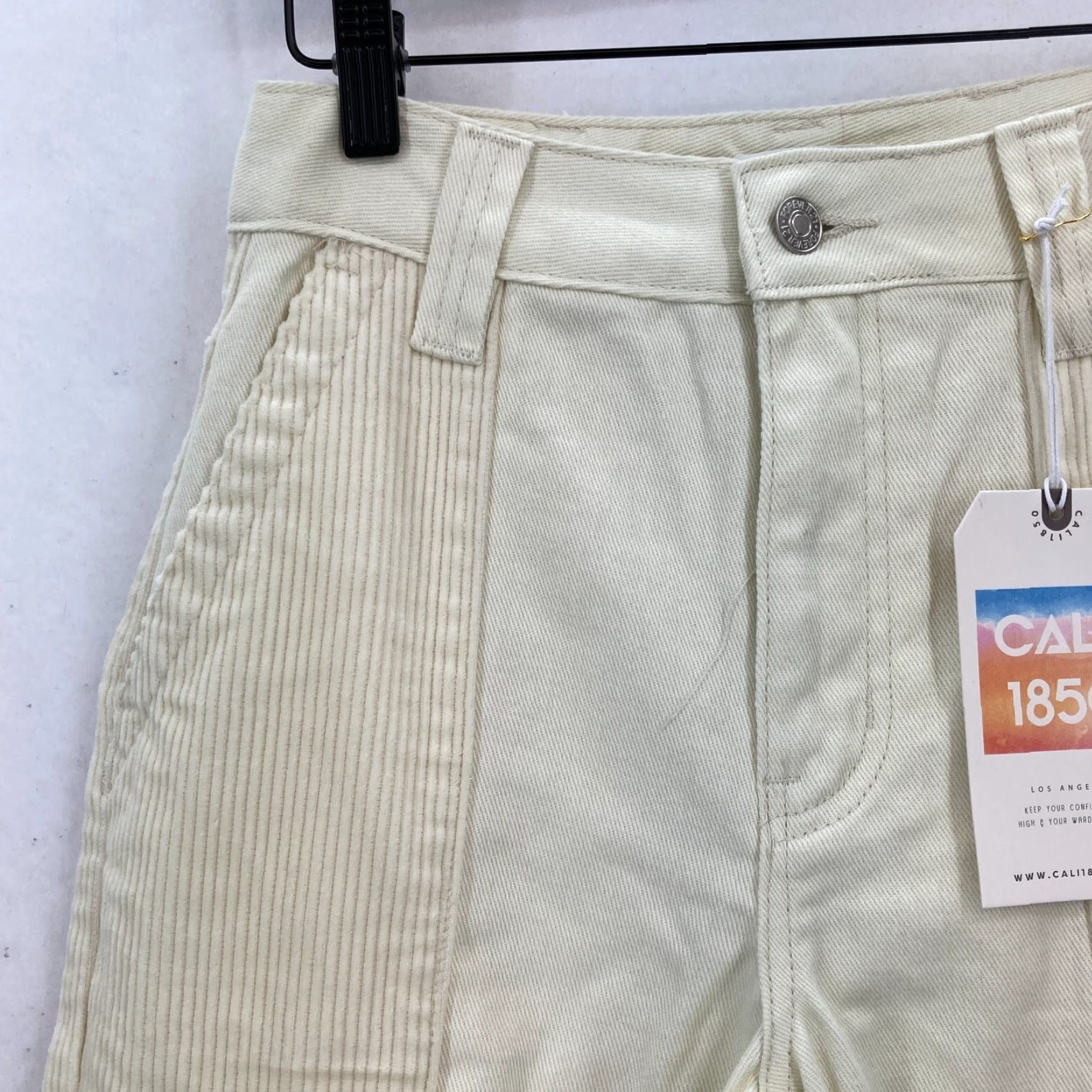 Vintage Cali 1850 Los Angeles Corduroy Carpenter Pants Women's XS Beige Cargo Utility Pants Size 26" / US 2 / IT 38 - 3 Thumbnail